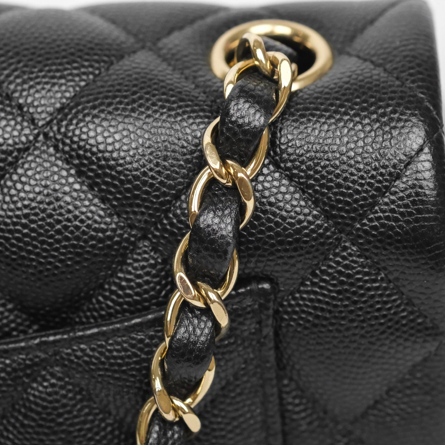 Chanel Mini Rectangular Quilted Black Caviar Gold Hardware