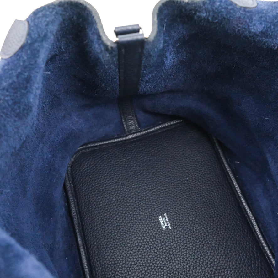 Hermès Picotin 22 Bleu Nuit 2Z Clemence Palladium Hardware