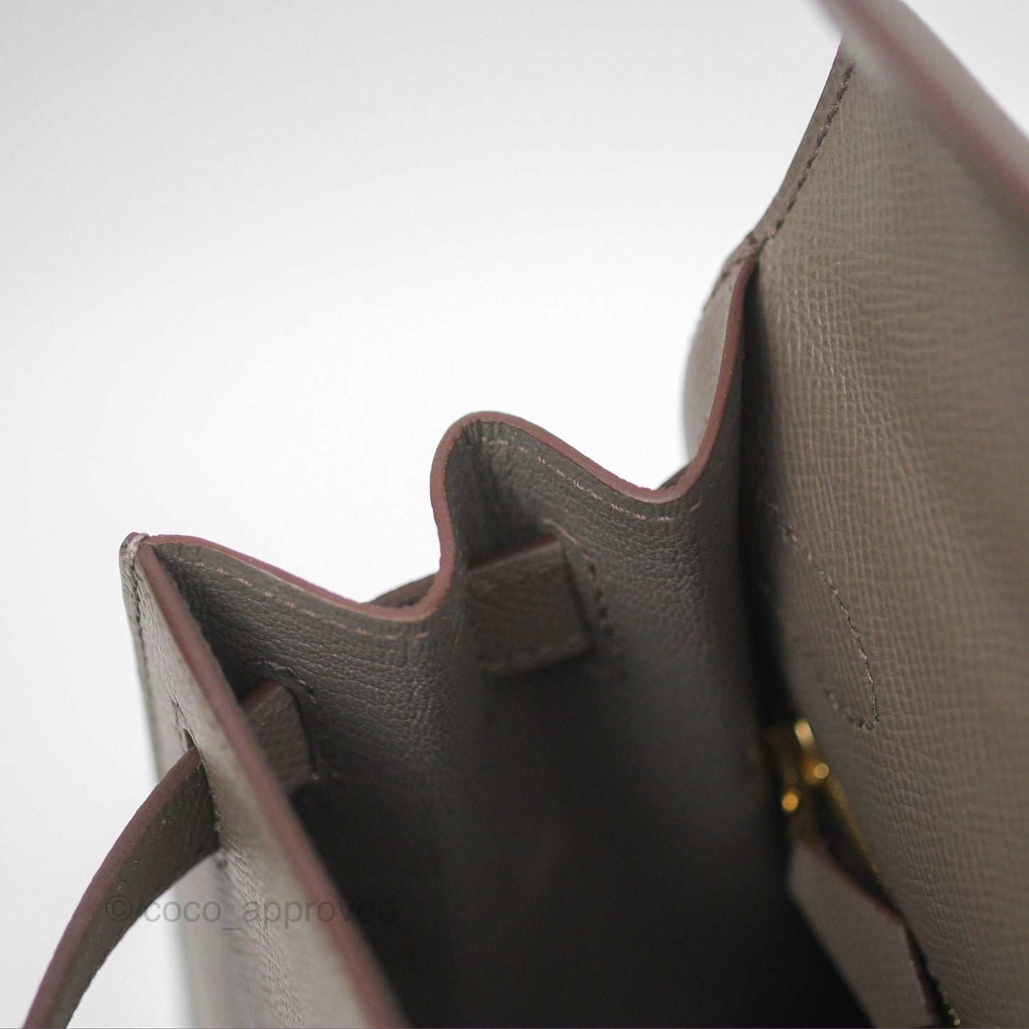 Hermès Kelly Sellier 28 Gris Etain 8F Epsom Gold Hardware