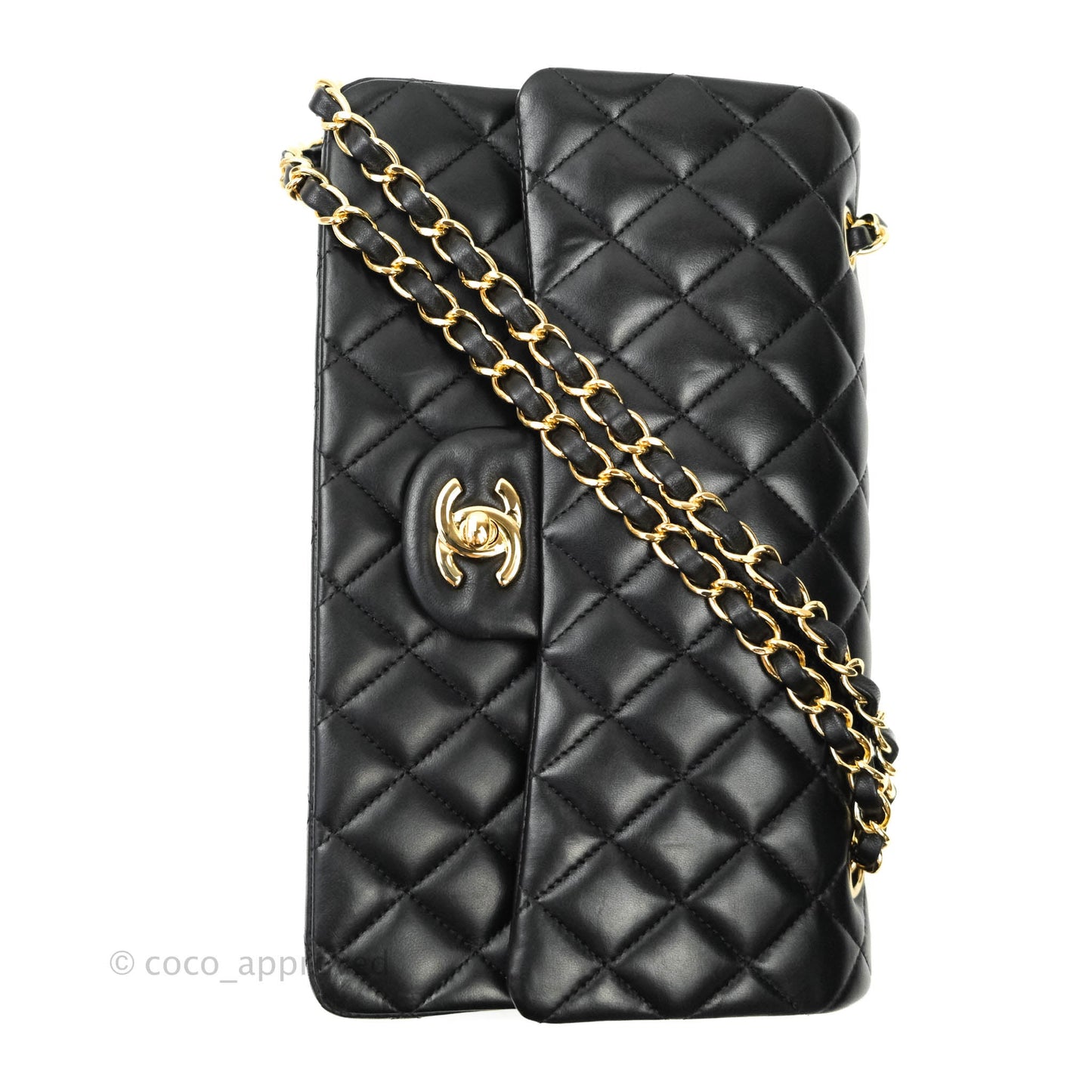 Chanel Classic M/L Black Lambskin Gold Hardware