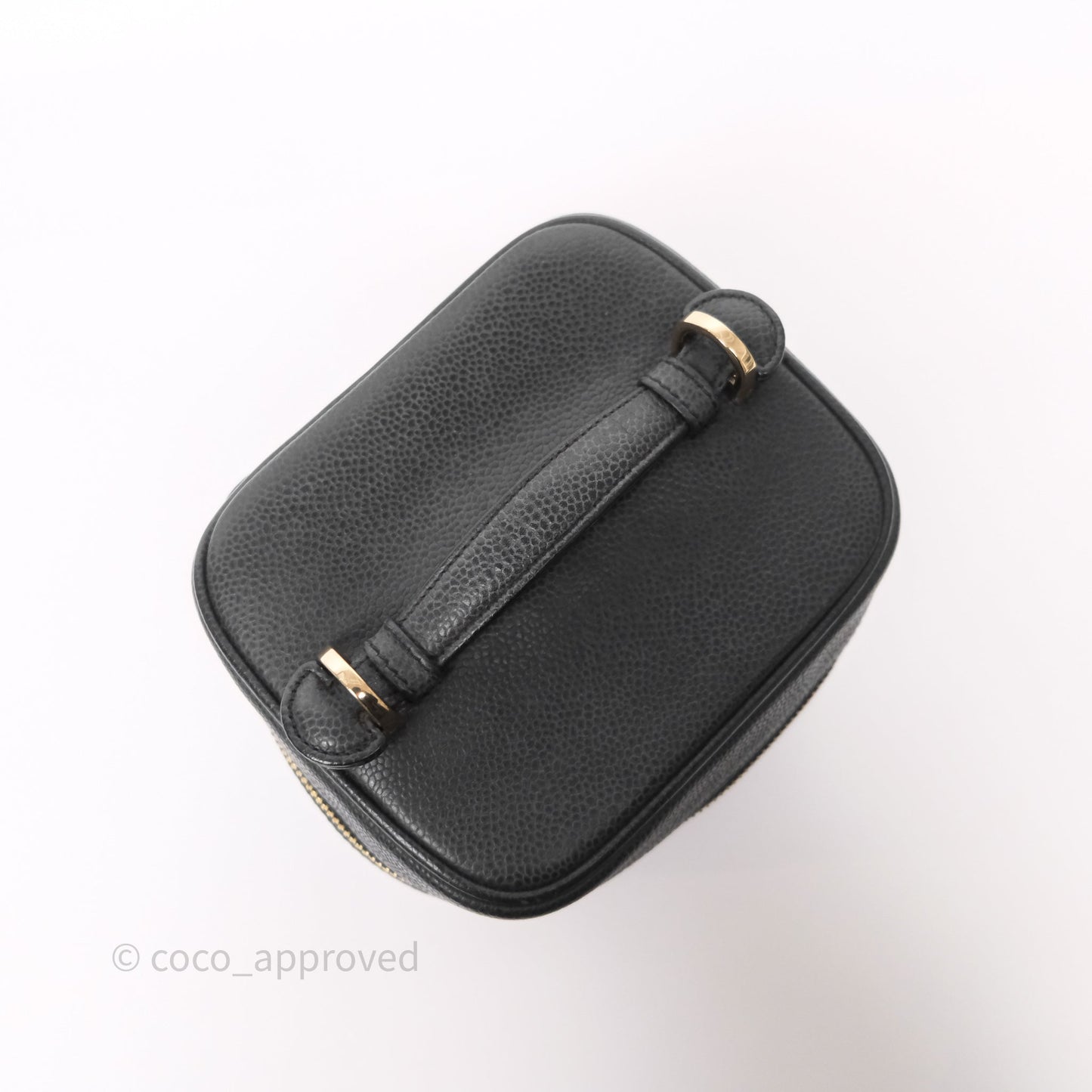 Chanel Vintage Vanity Case Black Caviar Gold Hardware