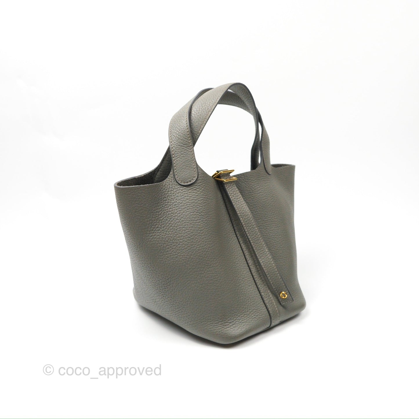 Hermès Picotin Lock 18 Gris Meyer 0L Taurillon Clemence Gold Hardware