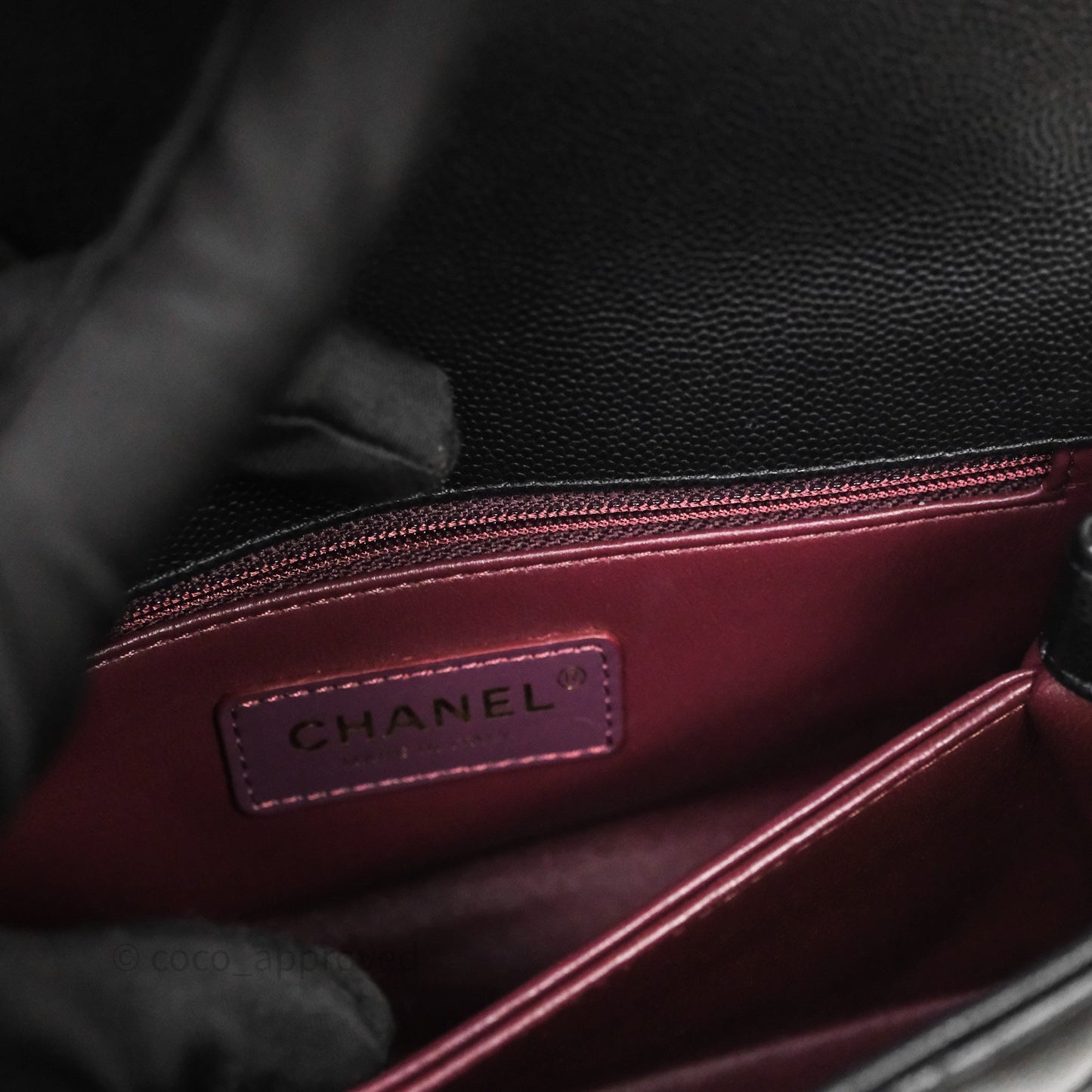 Chanel Small Quilted Coco Handle Black Caviar Gold Hardware