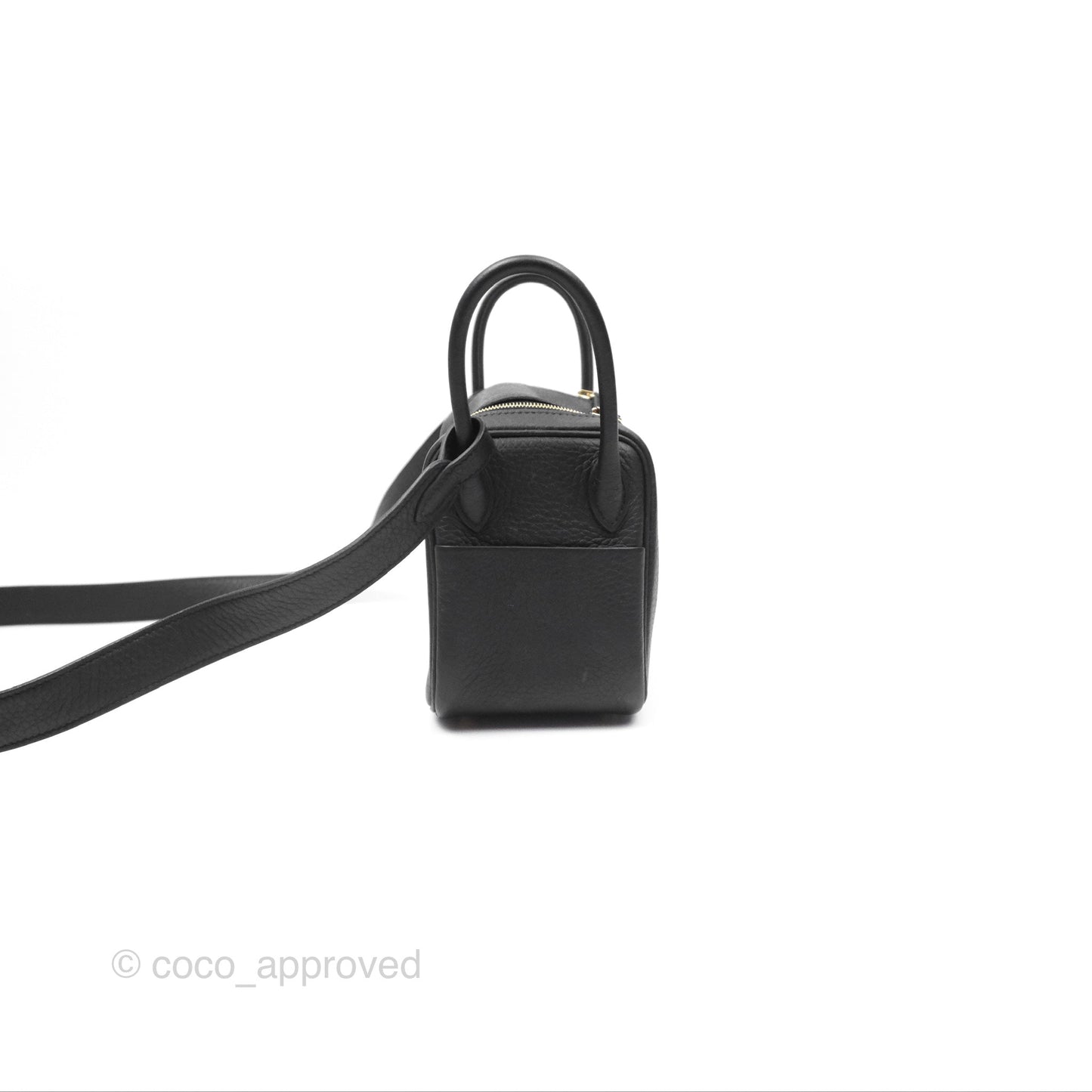 Hermès Mini Lindy 20 Noir 89 Clemence Gold Hardware