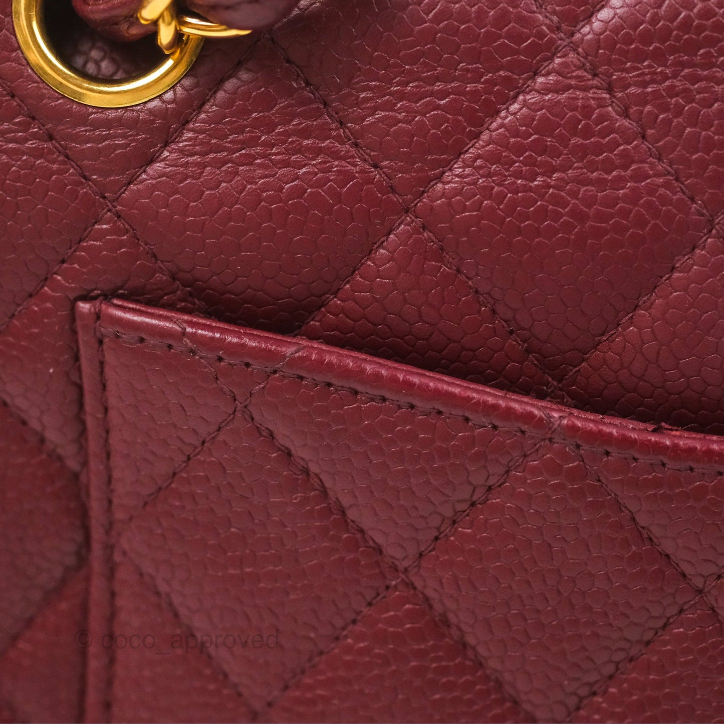 Chanel Vintage Classic Small S/M Flap Burgundy Caviar 24K Gold Hardware