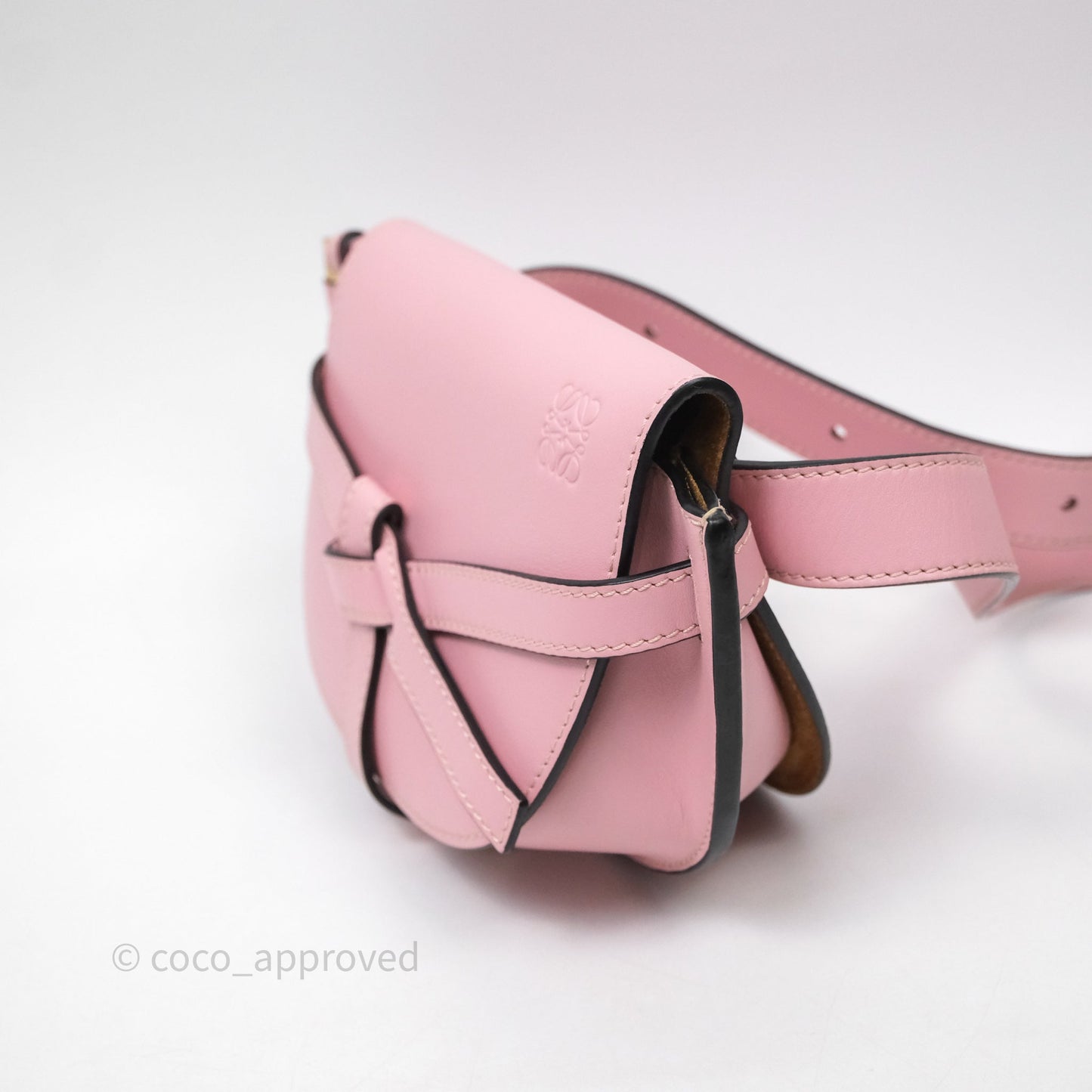 Loewe Mini Gate Belt Bag in Soft Calfskin Pink