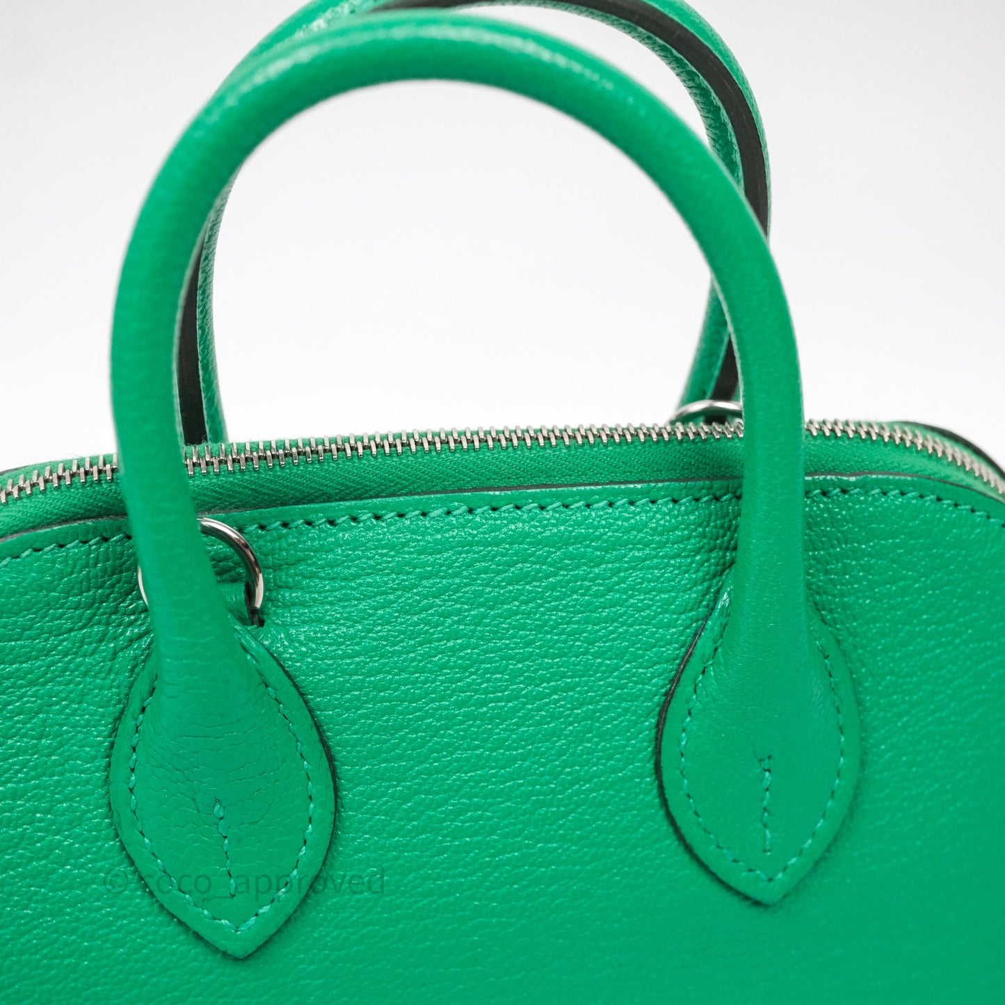 Hermès Bolide Mini 1923 Menthe 6W Chèvre Mysore Palladium Hardware