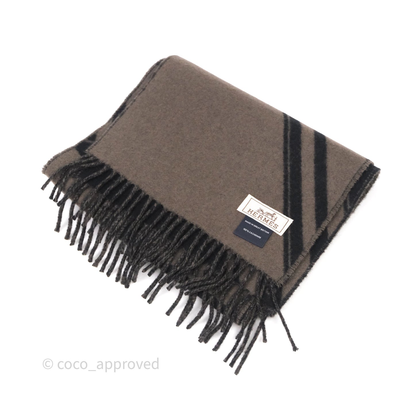 Hermes Sangles En Zig Zag Scarf Noir / Basalte