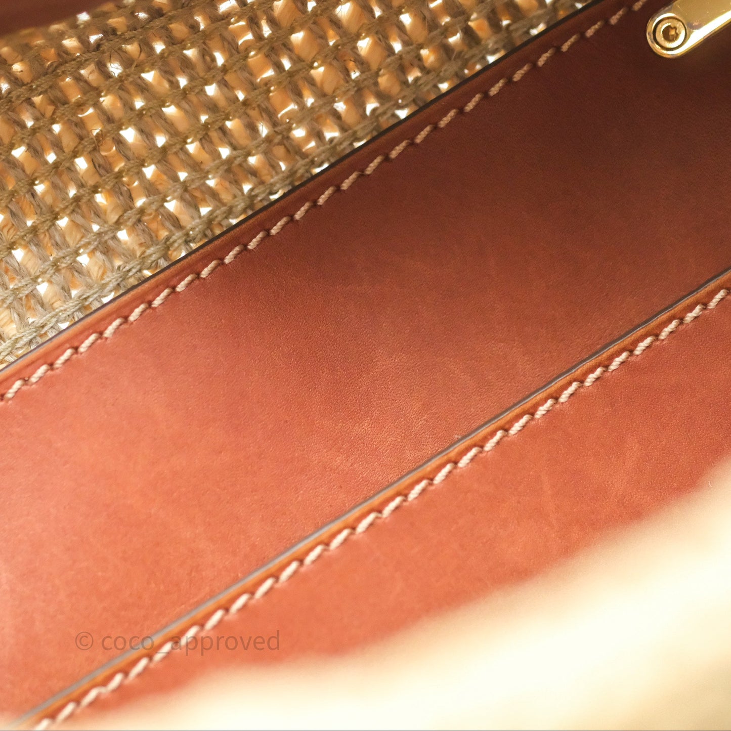 Delvaux Cool Box MM Bohème Raffia Brown