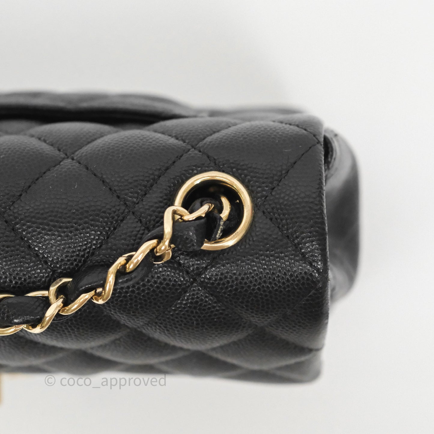 Chanel Mini Rectangular Quilted Black Caviar Gold Hardware