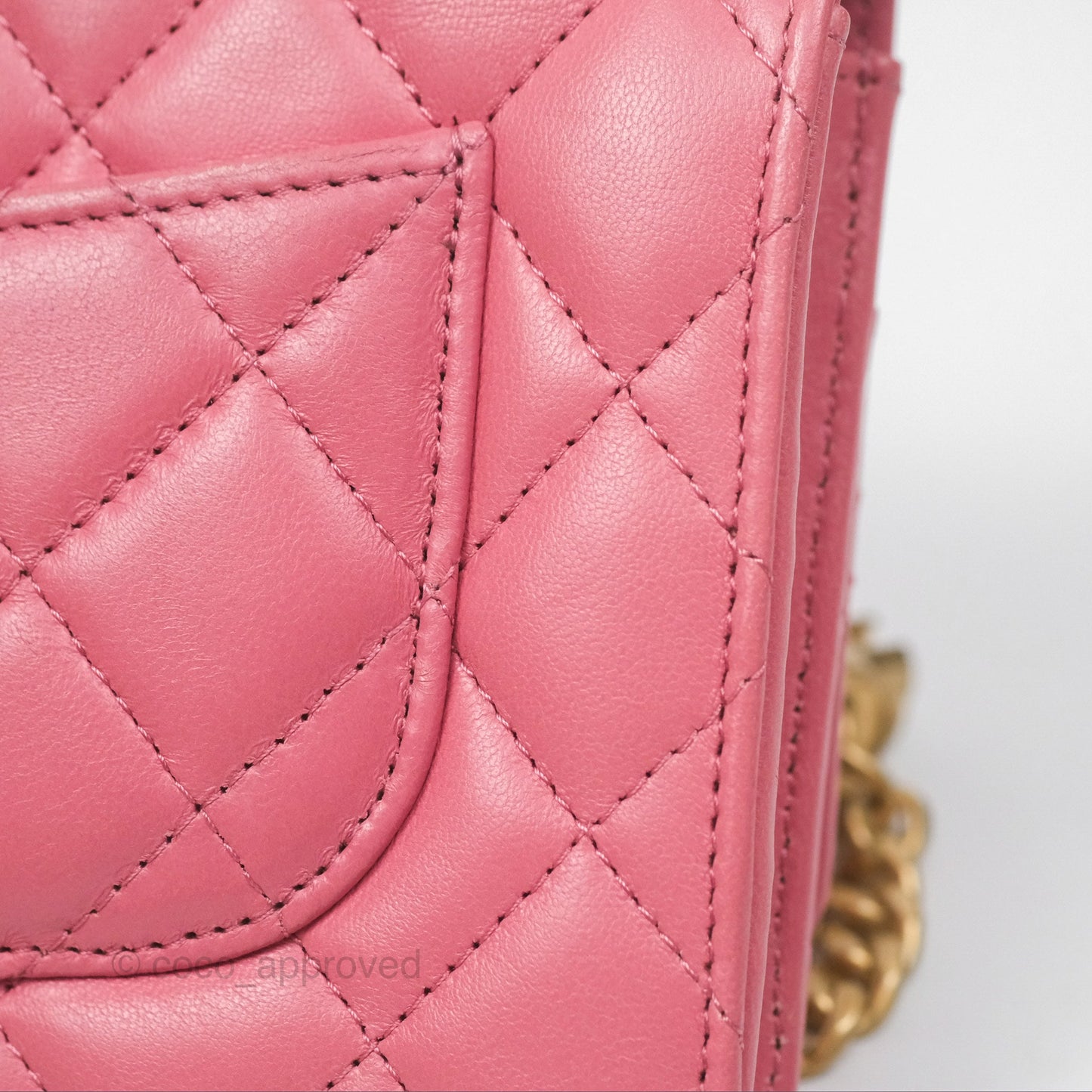 Chanel All Slide Wallet on Chain WOC Adjustable Chain Quilted Pink Lambskin