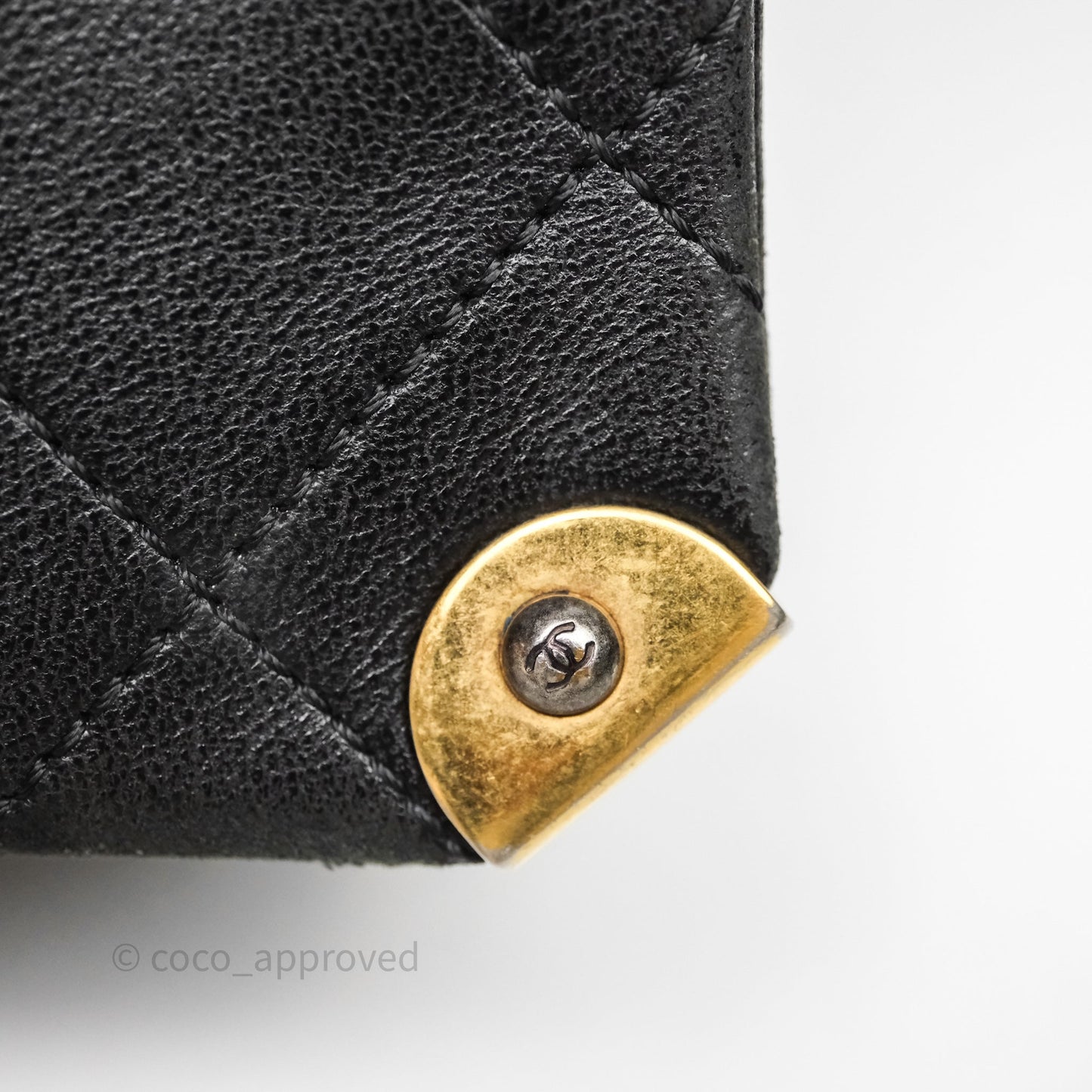 Chanel Quilted Flap Bag Black Calfskin Aged Gold Hardware