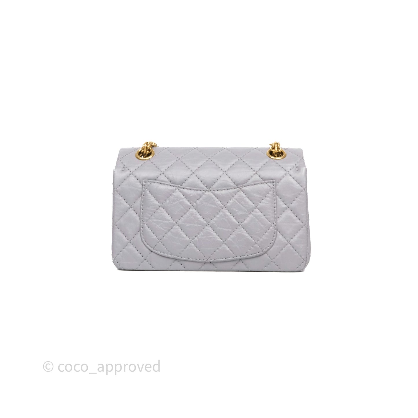 Chanel Mini Reissue 224 Grey Aged Calfskin Aged Gold Hardware