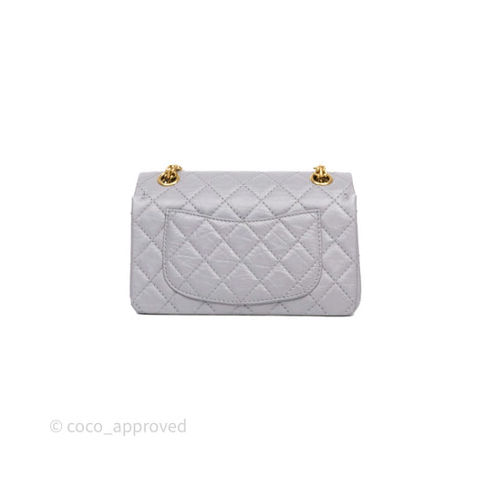 Chanel Mini Reissue 224 Grey Aged Calfskin Aged Gold Hardware