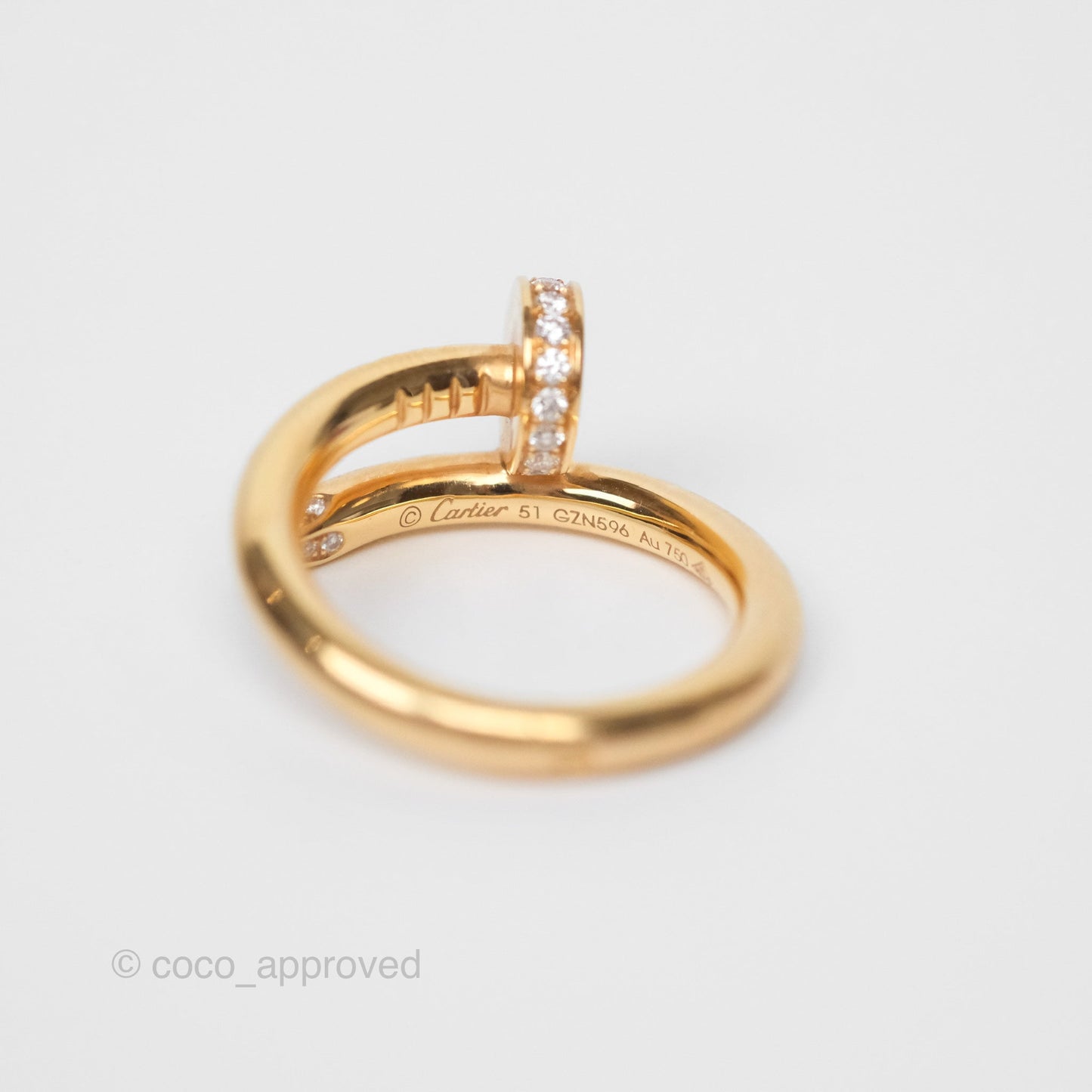 Cartier Juste Un Clou Ring Rose Gold Diamonds Size 51