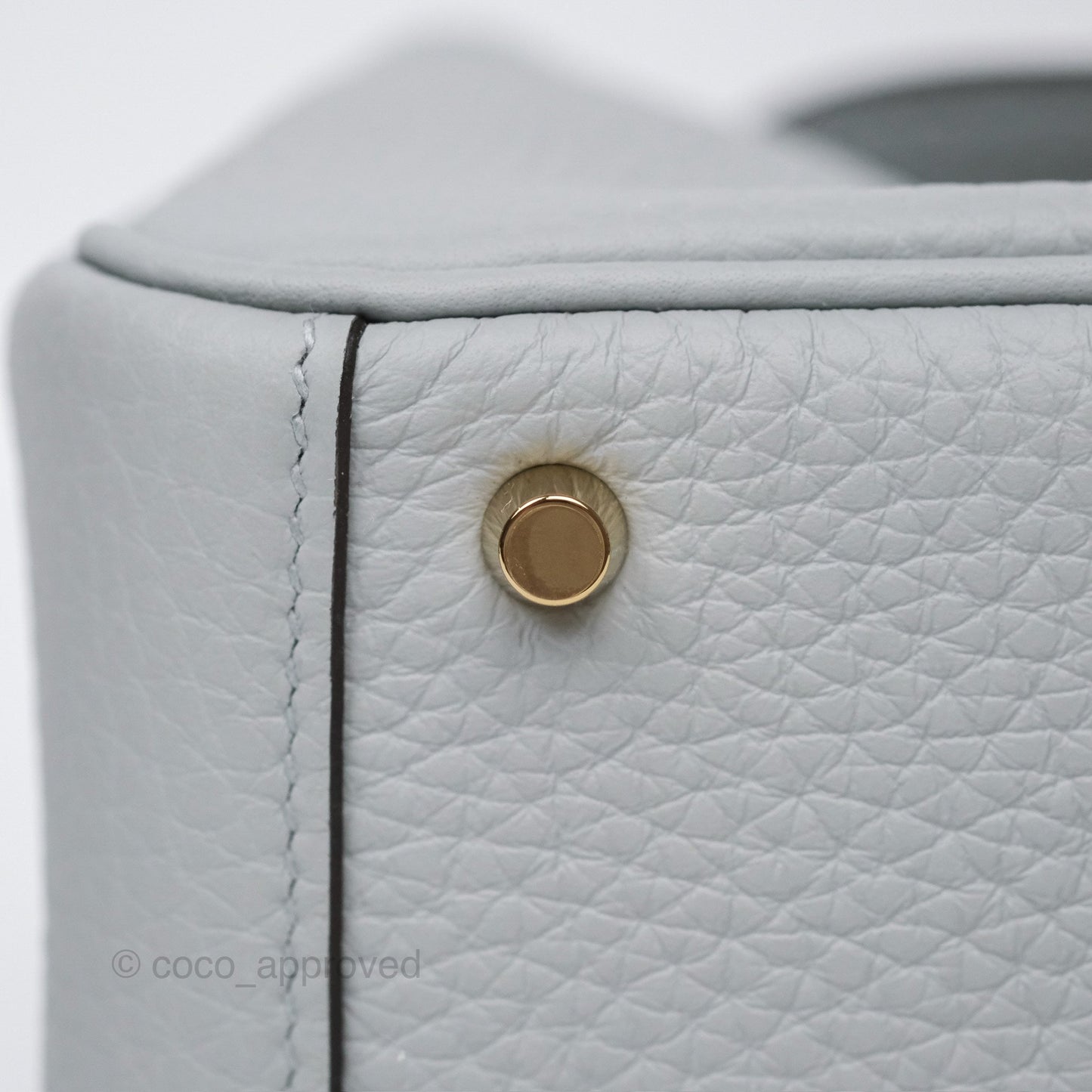 Hermès Mini Lindy 20 Blue Glacier 8U Clemence Gold Hardware