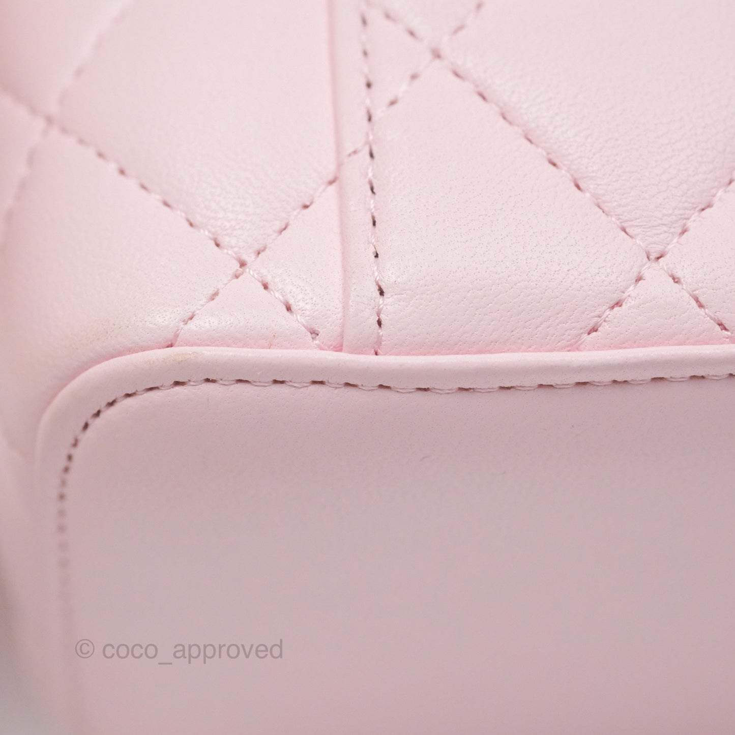 Chanel Vanity Rectangular Top Handle Light Pink Lambskin Gold Hardware