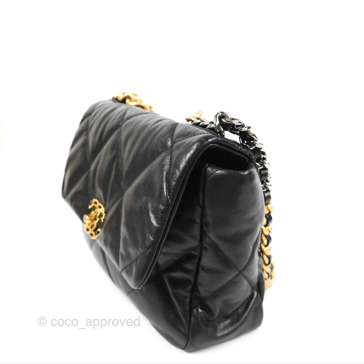 Chanel 19 Medium Black Goatskin Mixed Hardware