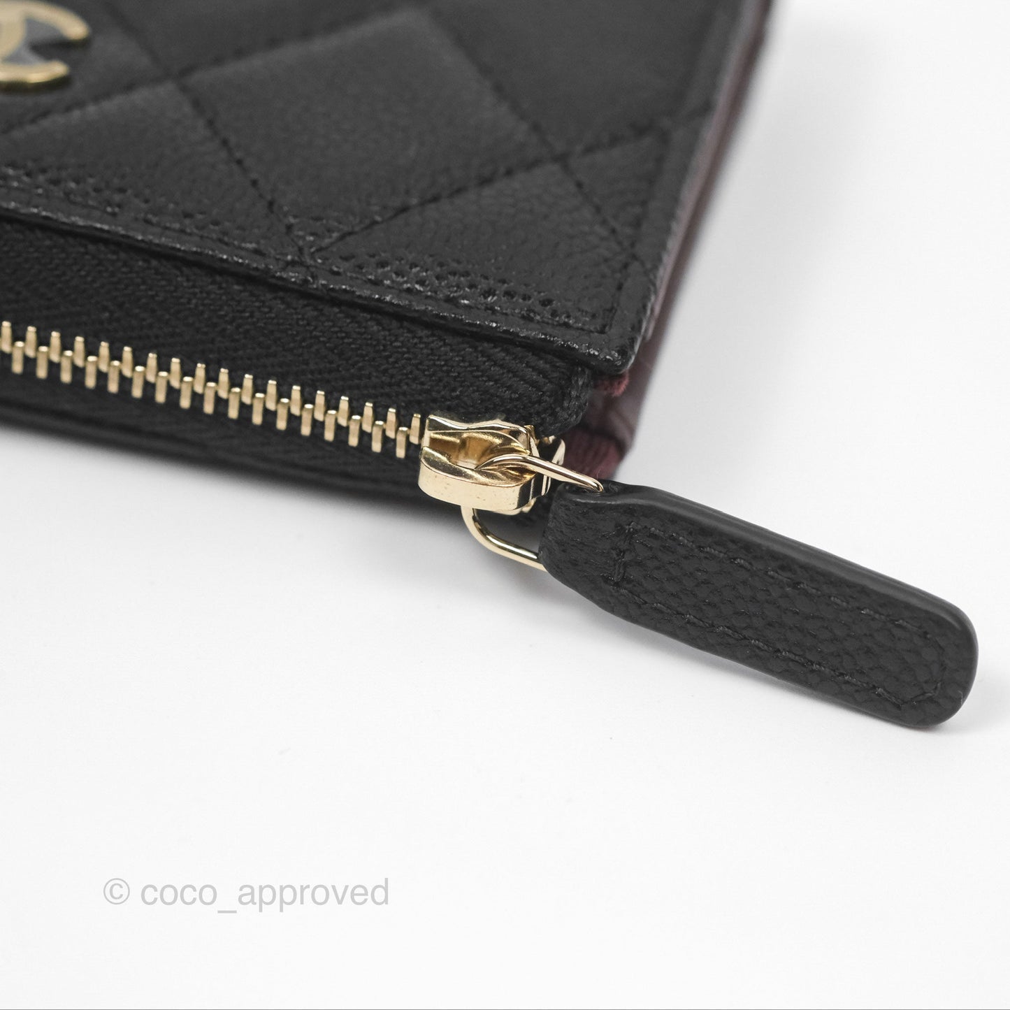 Chanel Classic Quilted Key holder Black Caviar Gold Hardware