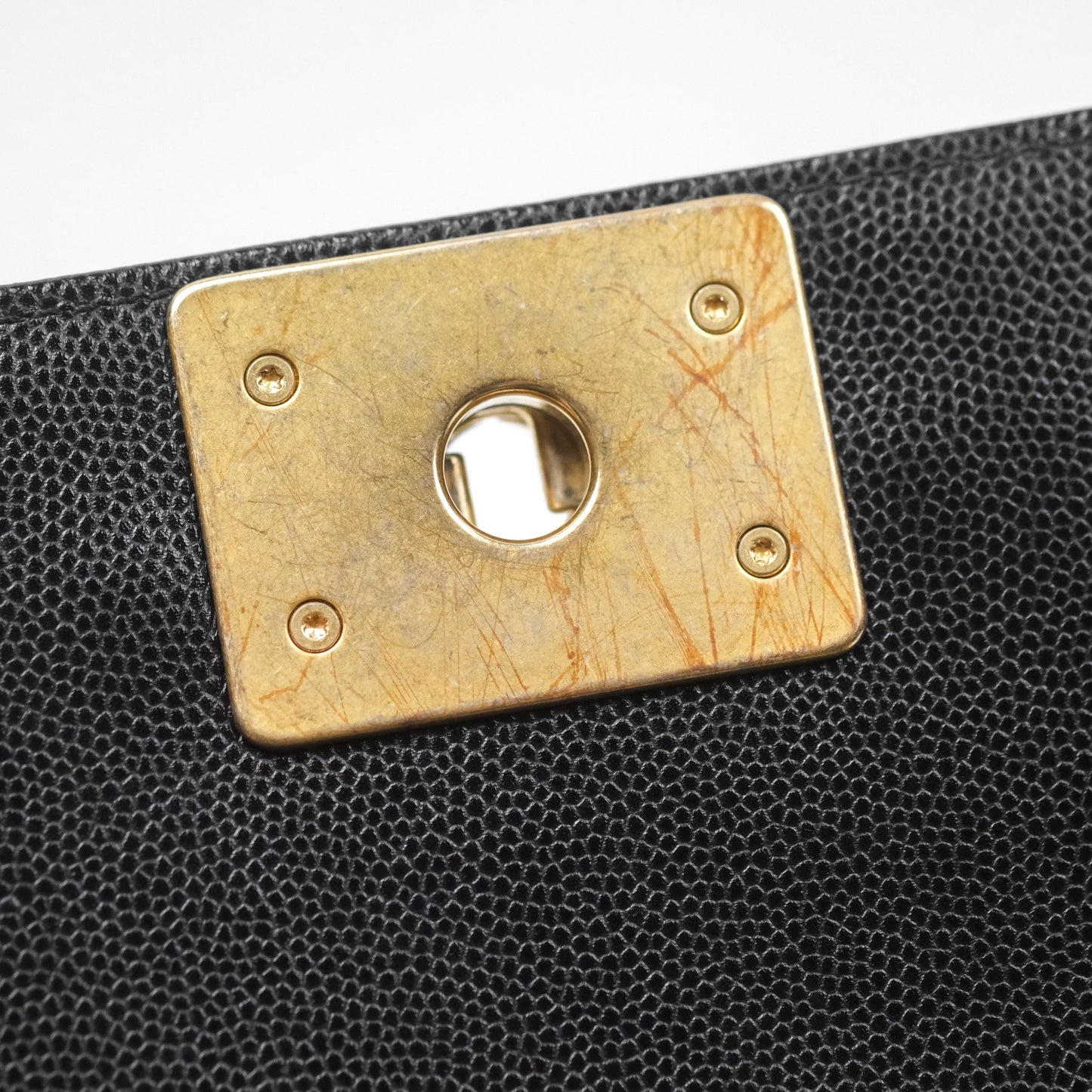 Chanel Medium Boy Quilted Black Caviar Aged Gold Hardware