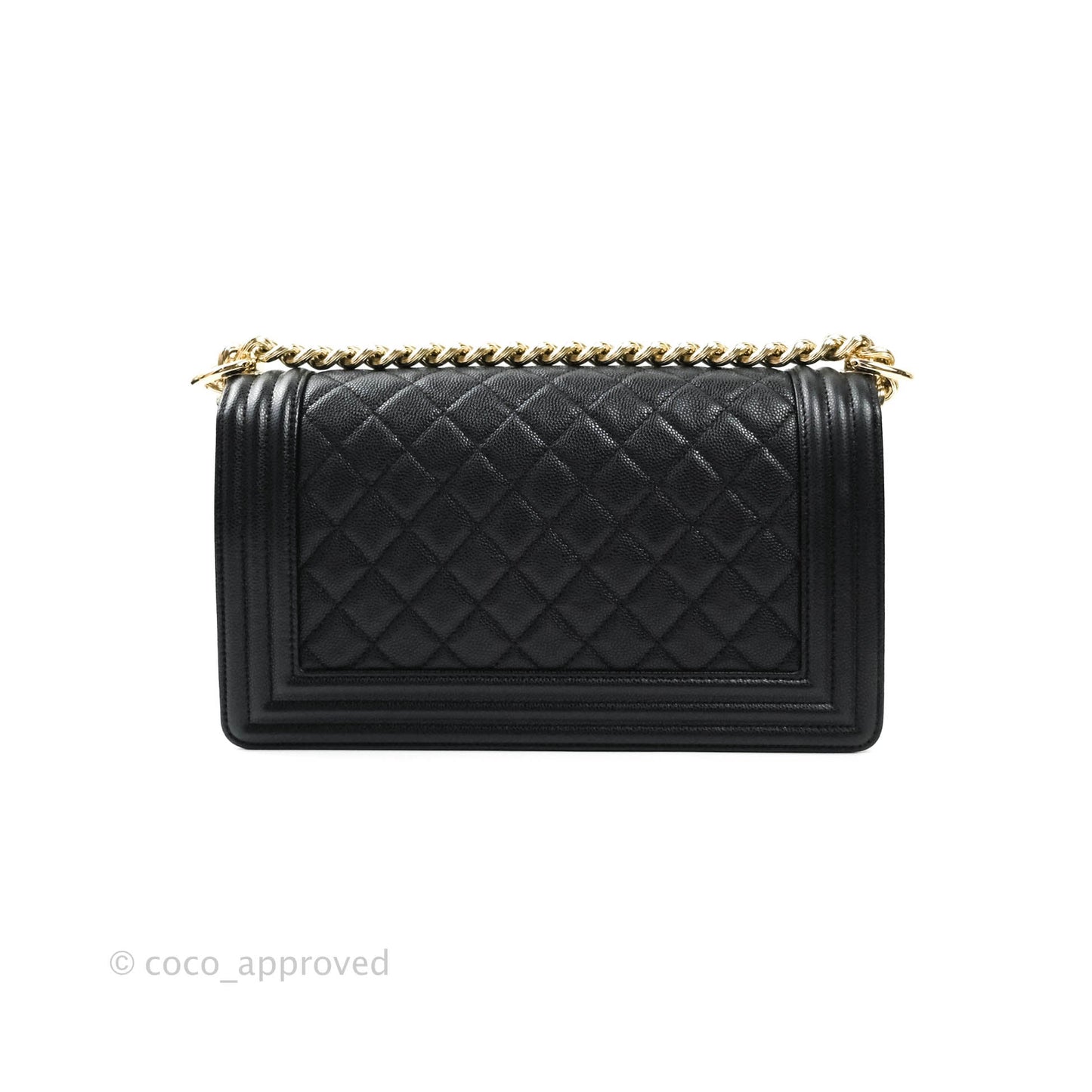 Chanel Boy Quilted Medium Black Caviar Gold Hardware
