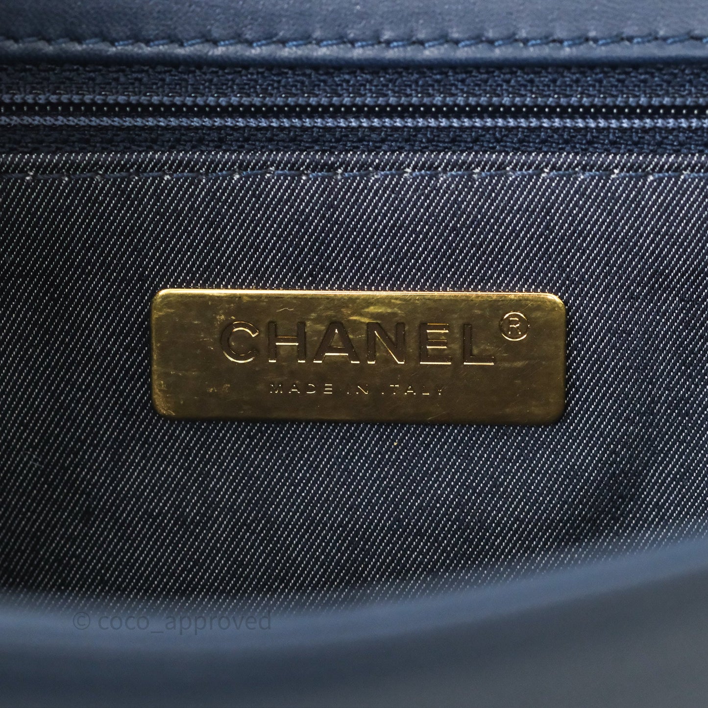 Chanel CC Mania Flap Bag Navy Lambskin Gold Hardware