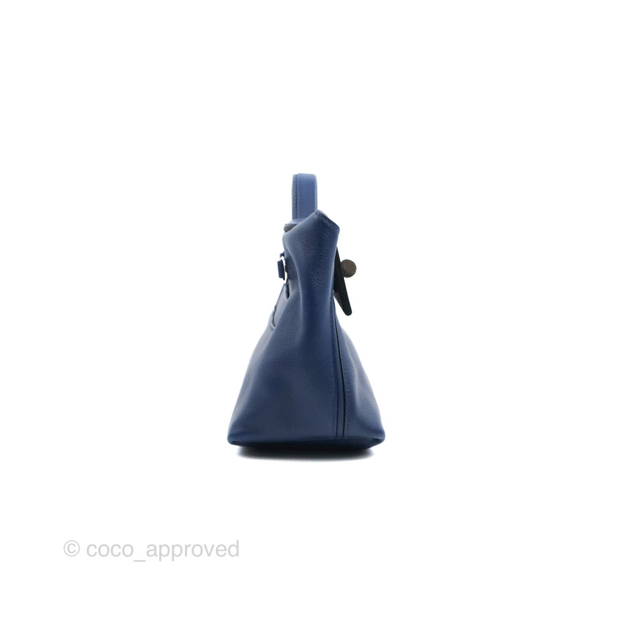Hermès 24/24 21 Mini Bleu Saphir Evercolor/Swift Palladium Hardware