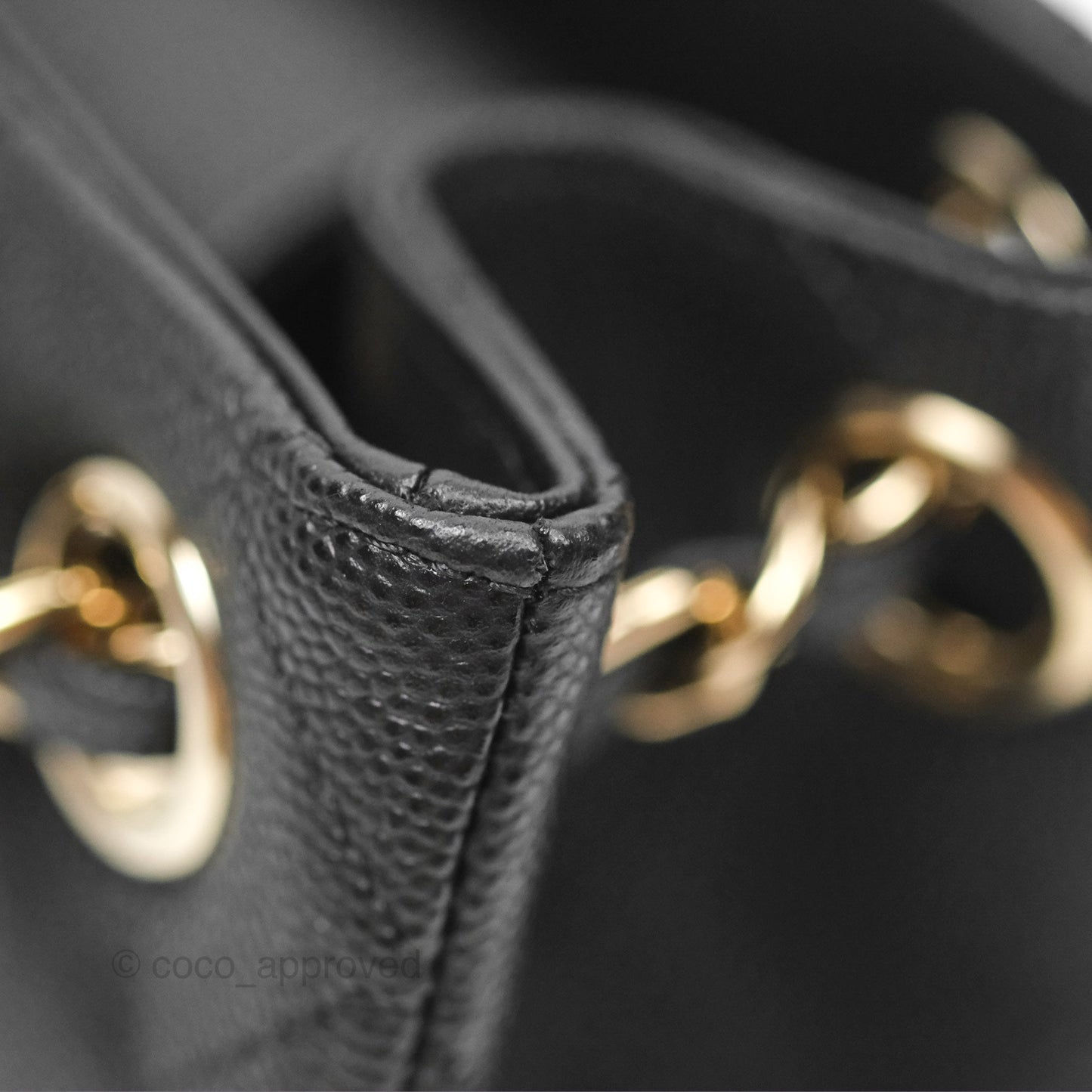 Chanel Mini Bucket Tote Black Caviar Gold Hardware 22S
