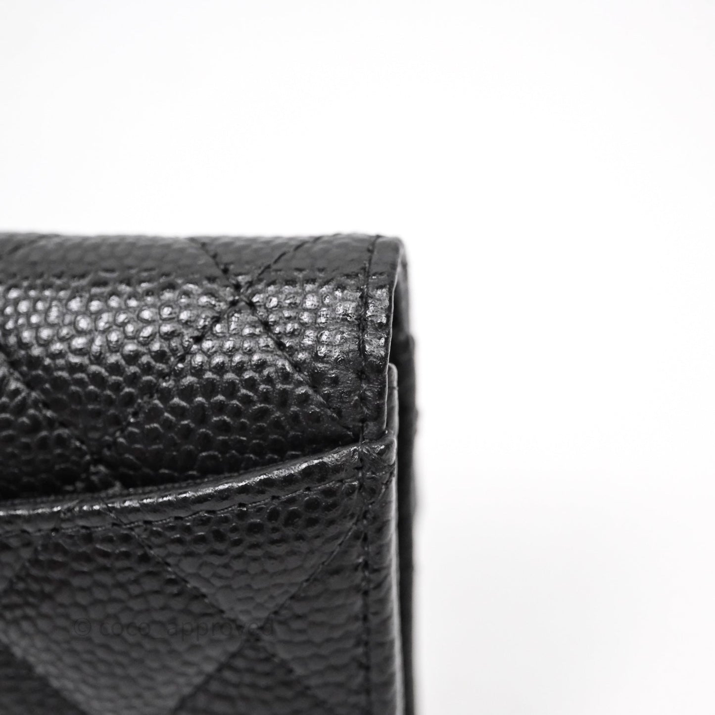 Chanel Quilted Flap Card Holder Caviar Black Gold Hardware