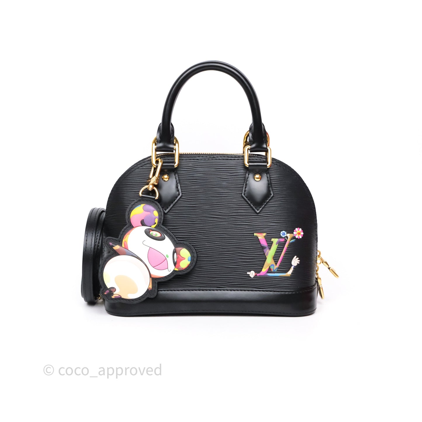 Louis Vuitton x Murakami Alma BB Black Epi Gold Hardware