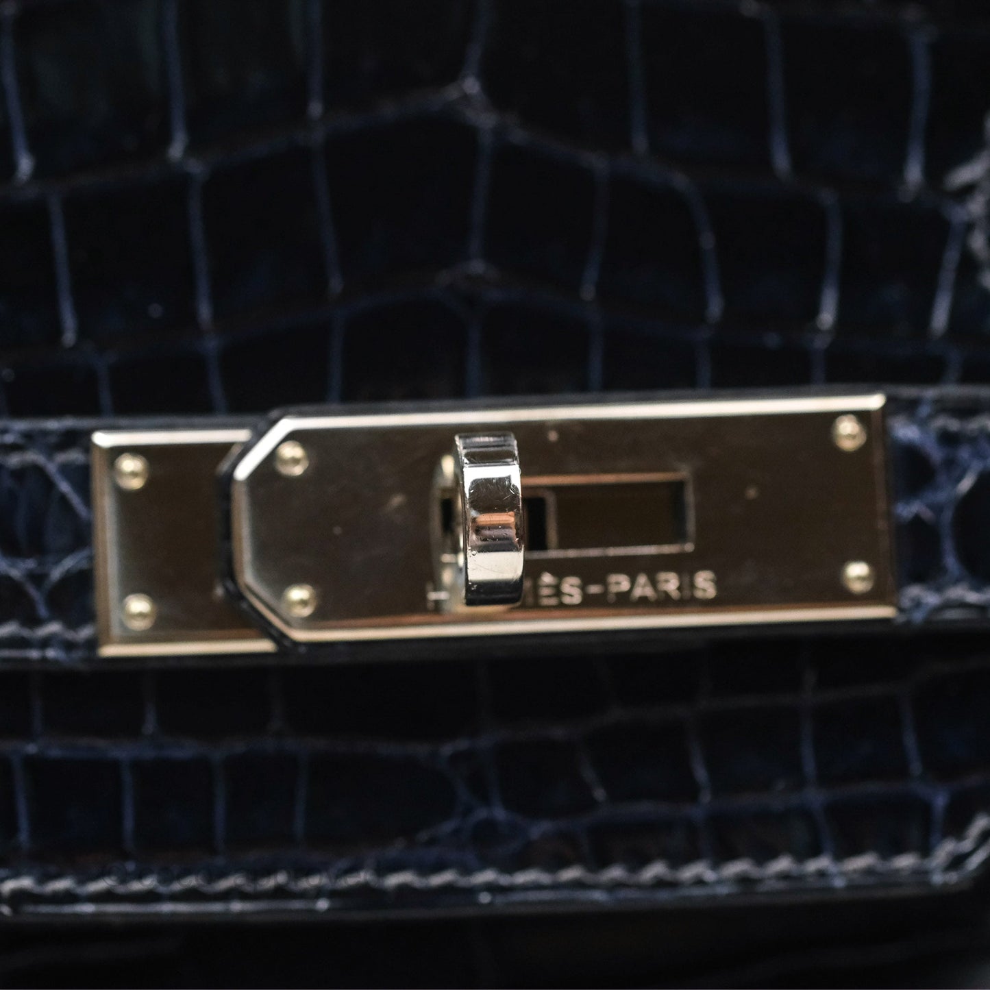 Hermès Birkin 35 Porosus Marine 78 Palladium Hardware