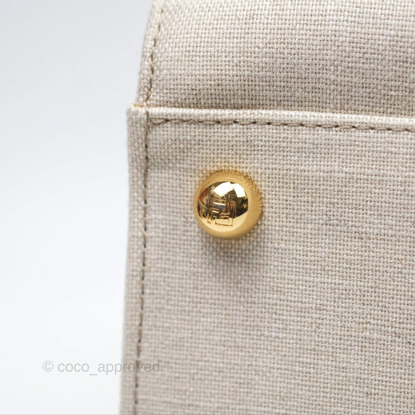 Fendi Sunshine Medium Tote Beige Fabric