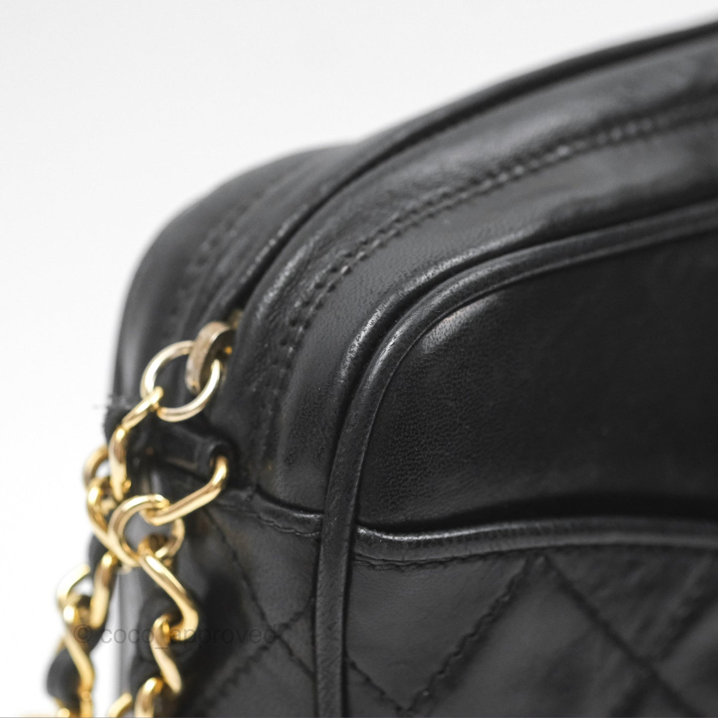Chanel Vintage Camera Bag Black Lambskin Gold Hardware