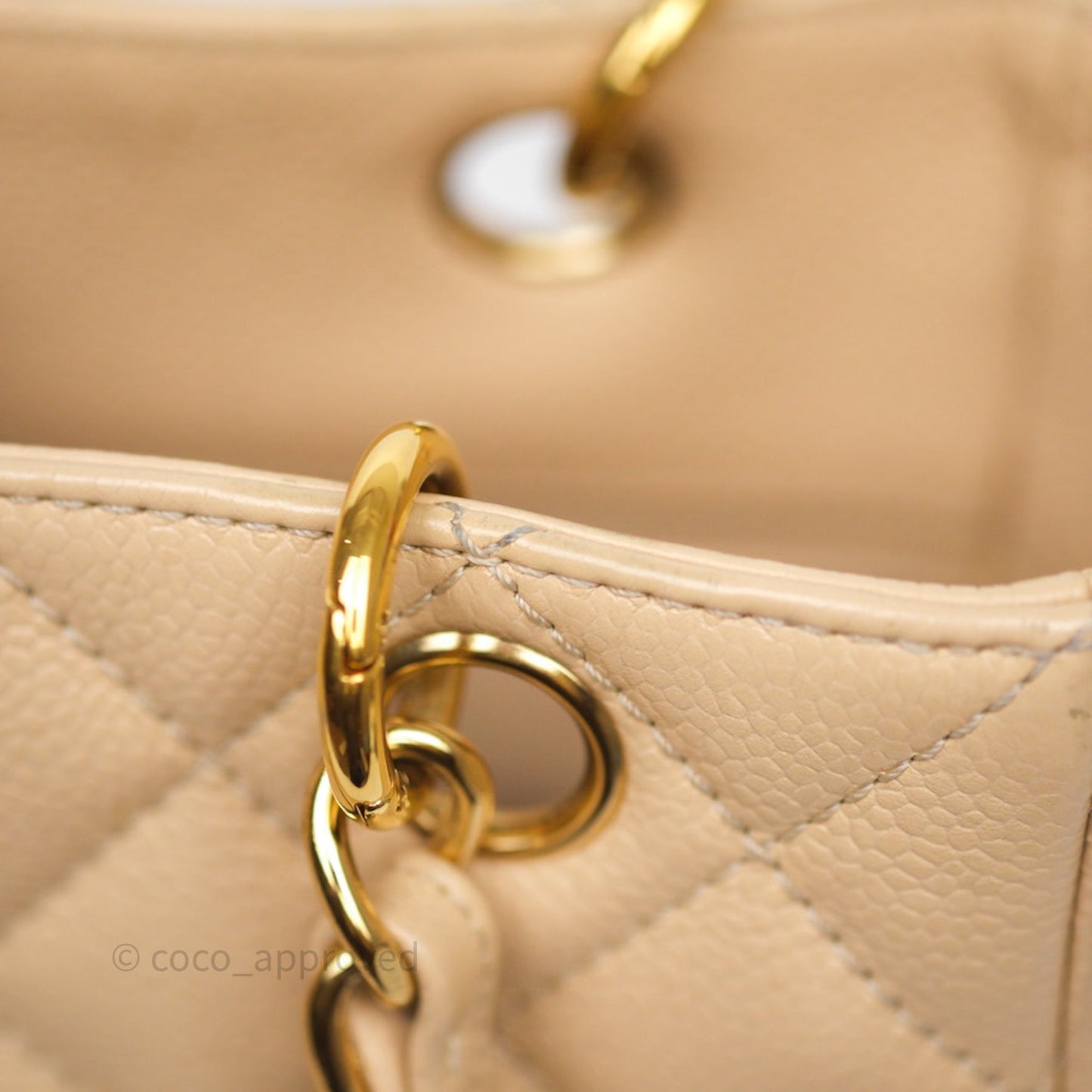 Chanel PST Tote Beige Caviar Gold Hardware