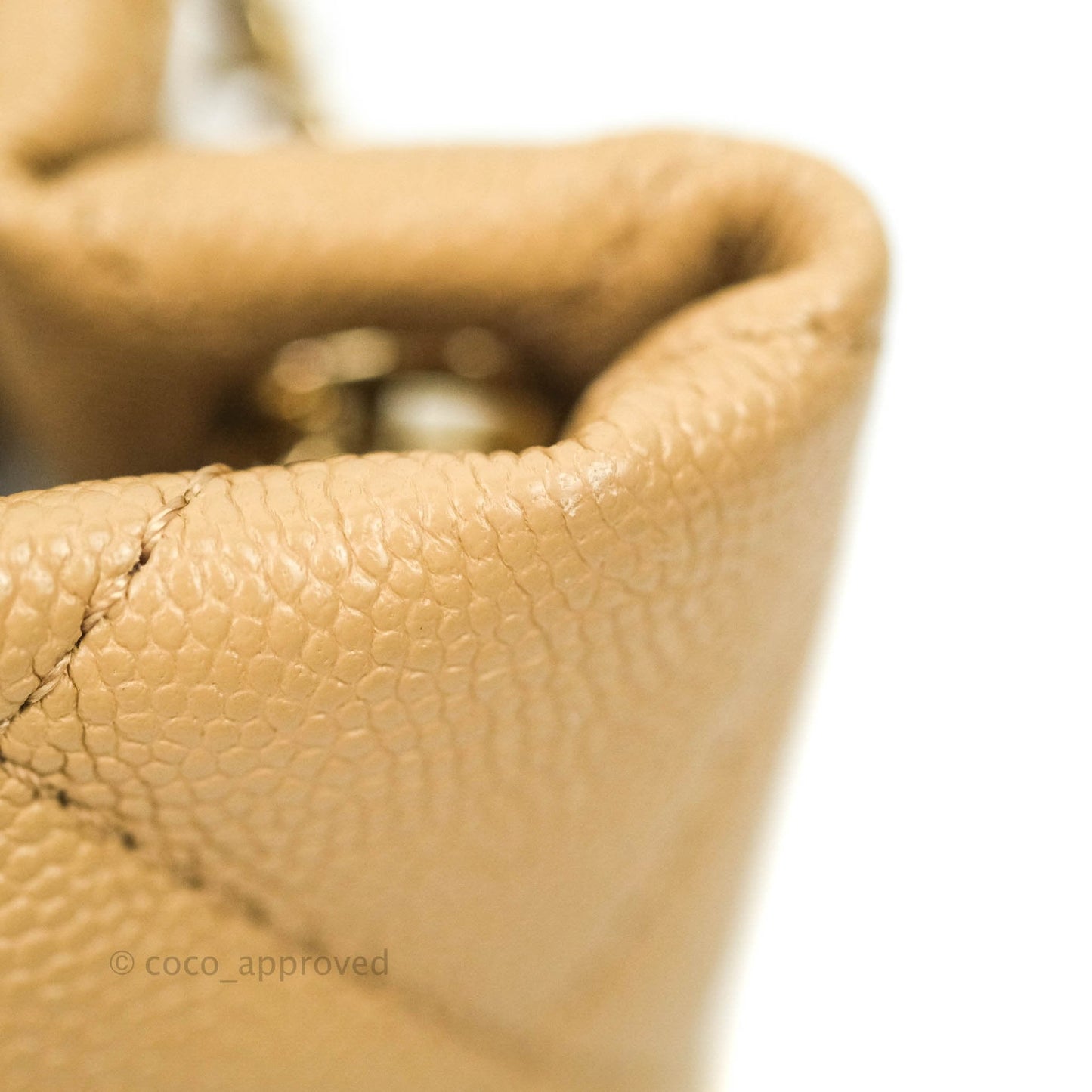 Chanel Caviar Quilted Rolled Up Bucket Drawstring Bag Beige Gold Hardware 19B