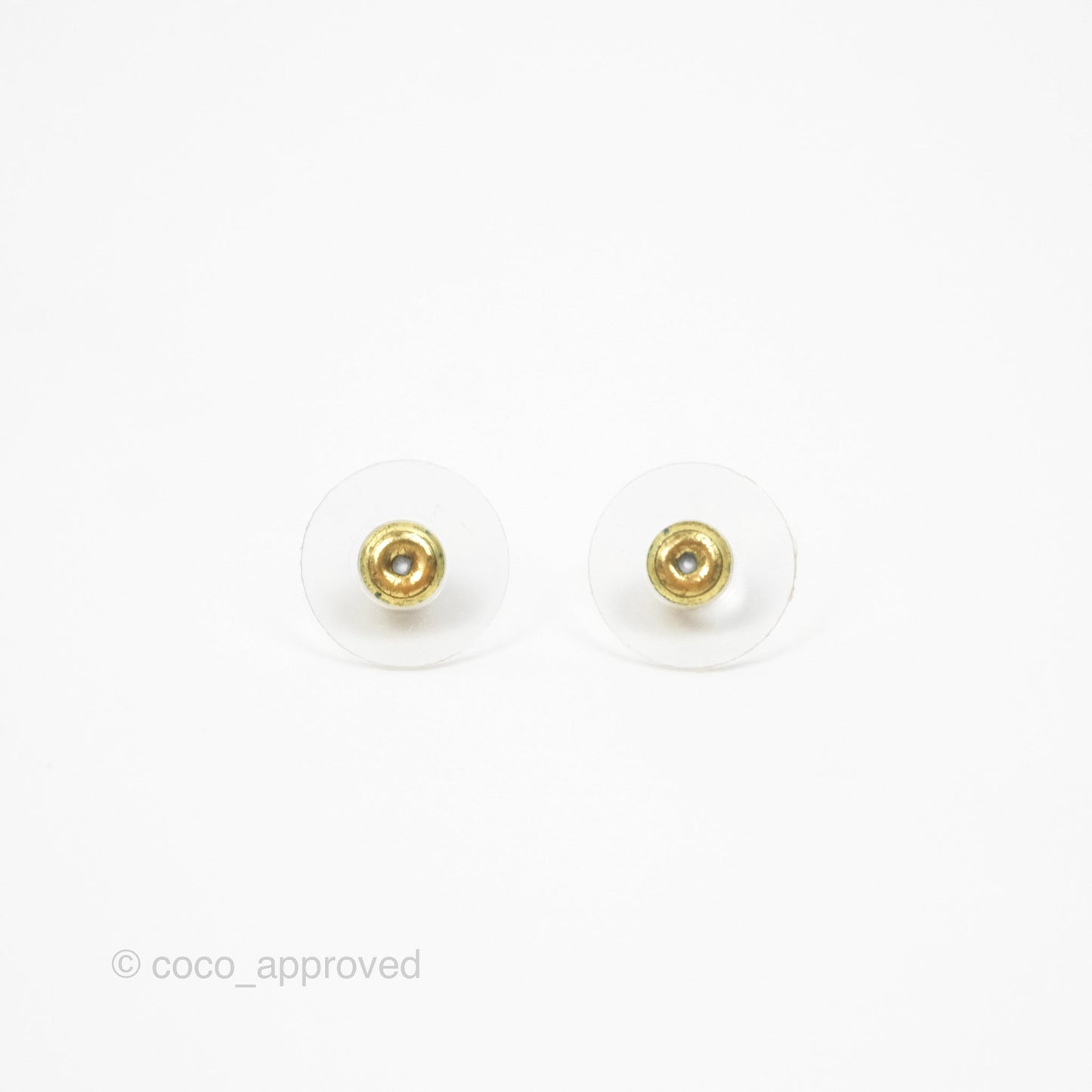 Chanel Pearl Black Crystal CC Earrings Gold Tone 22B