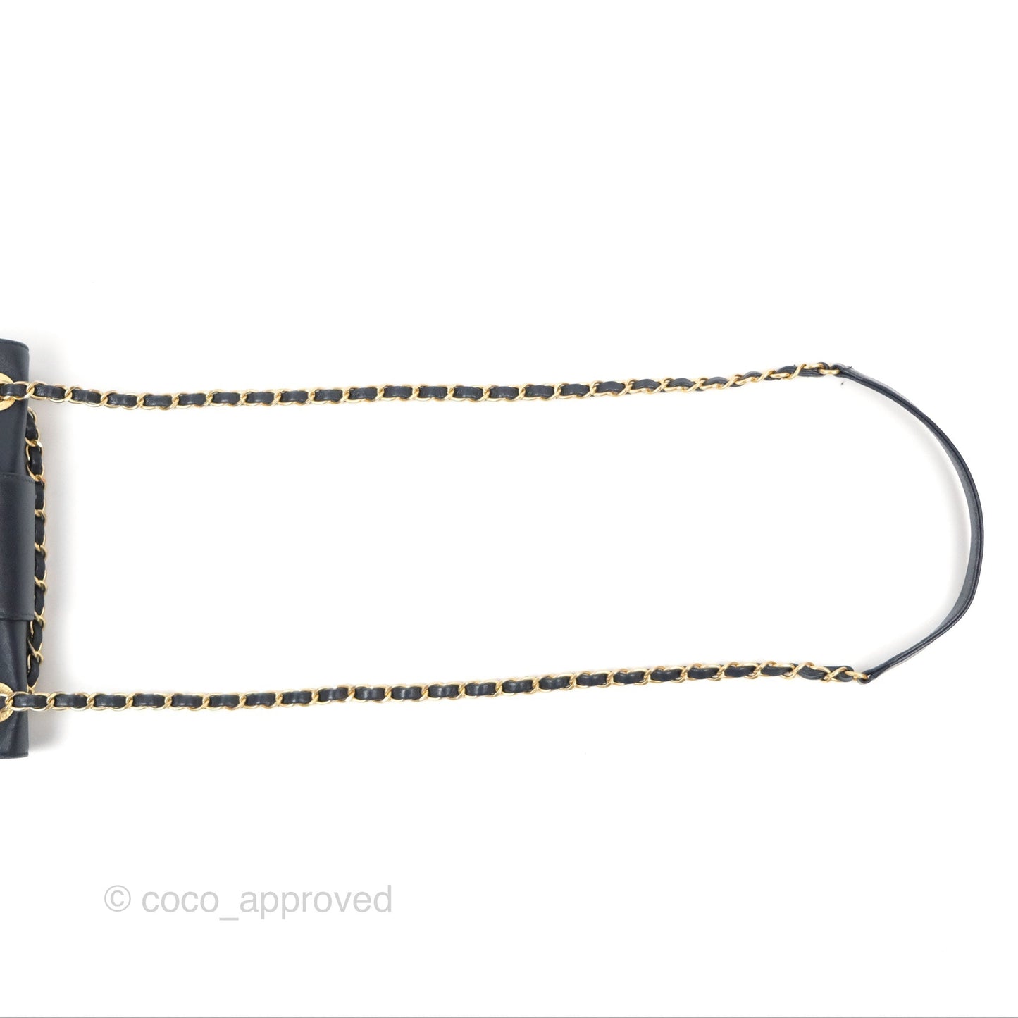 Chanel Mini Collar and Tie Flap Bag Chevron Navy Sheepskin Aged Gold Hardware