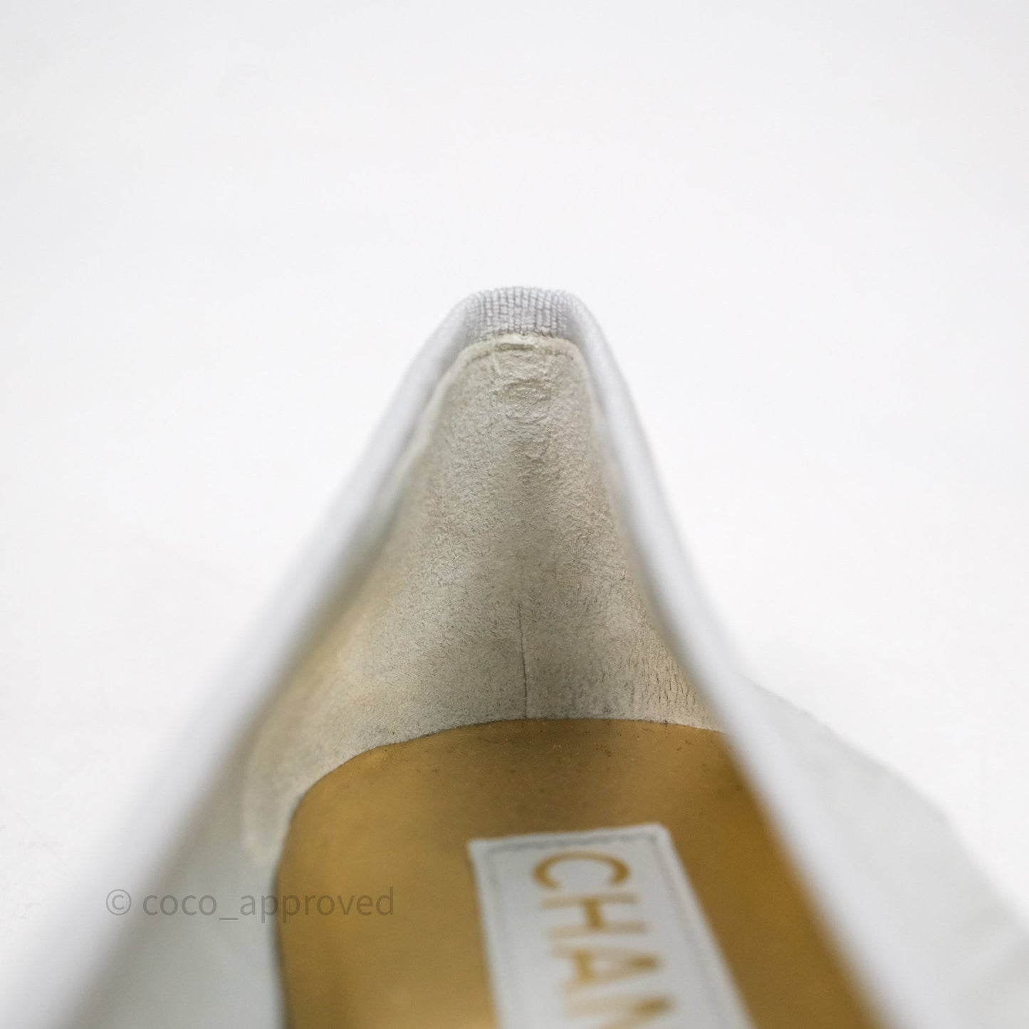 Chanel CC Quilted Grey Ballerina Flats Size 39