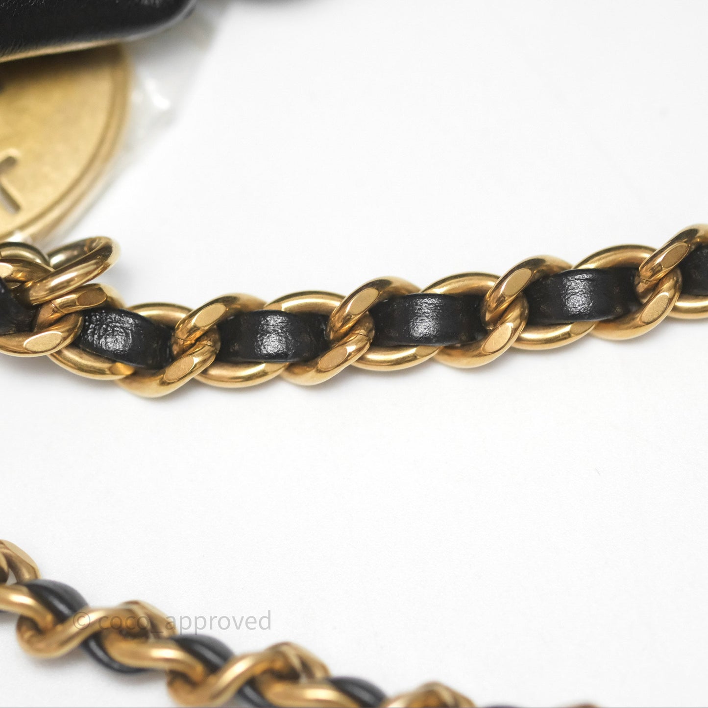 Chanel 22 Mini Bag Black Crumpled Calfskin Aged Gold Hardware