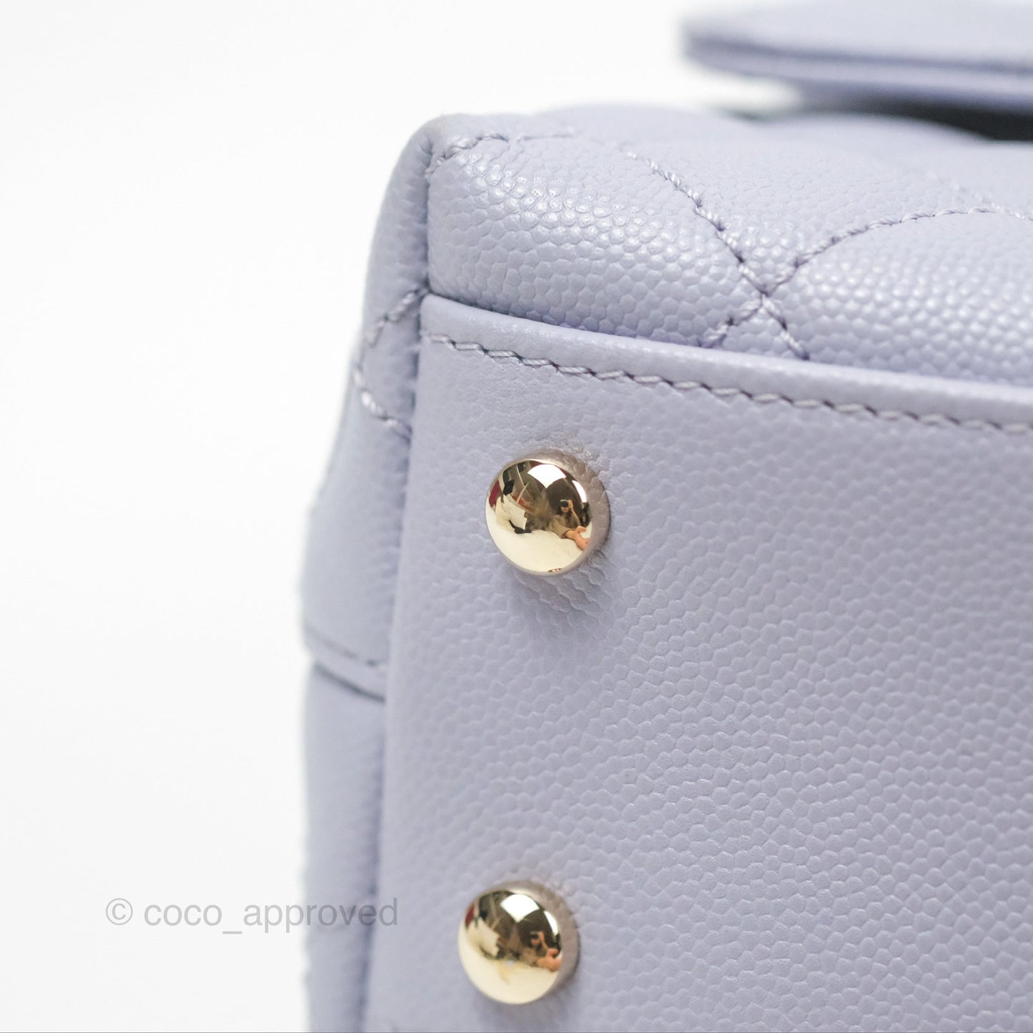 Chanel Small Coco Handle Quilted Purple Lilac Caviar Gold Hardware 21K