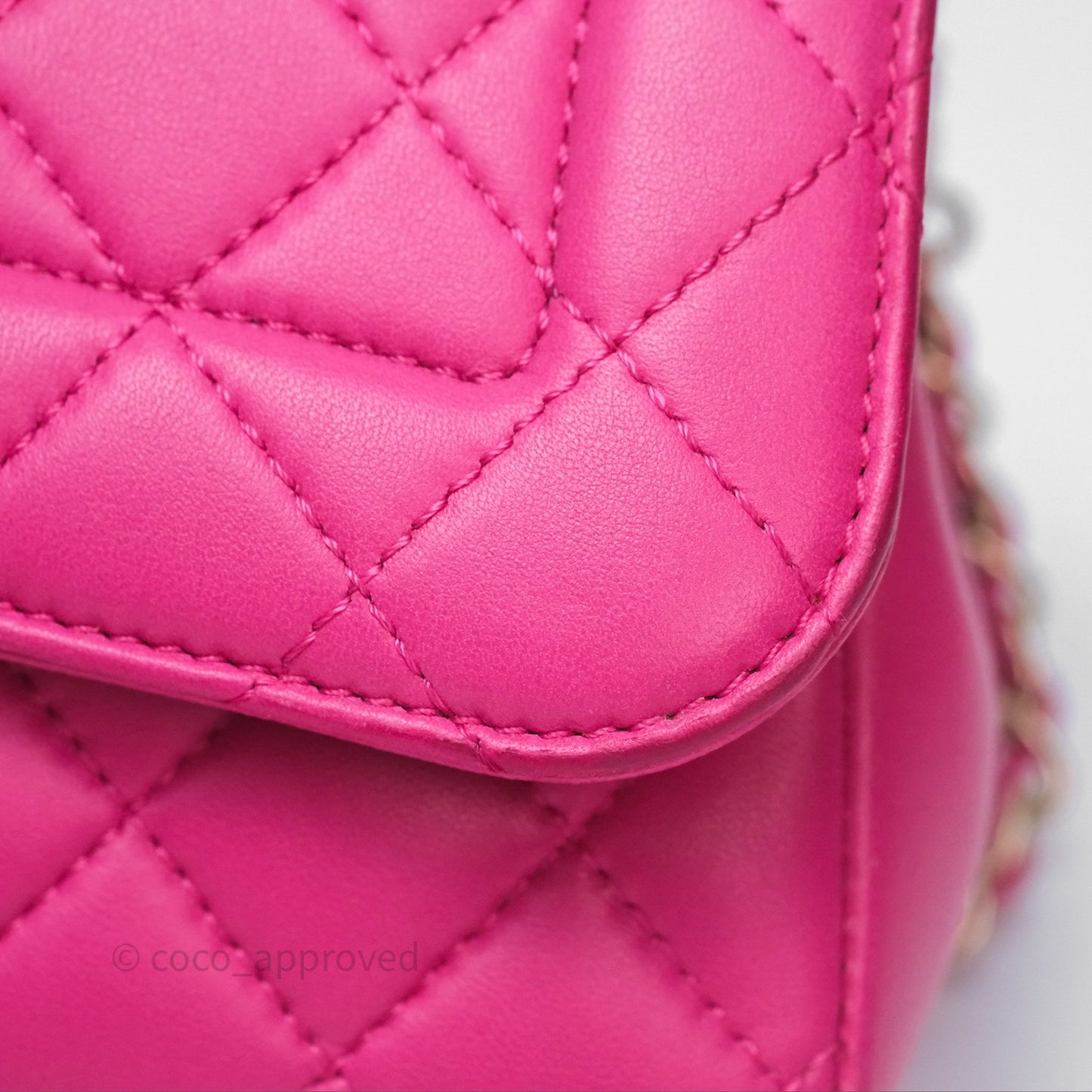 Chanel Quilted Mini Mademoiselle Chic Flap Dark Pink Lambskin Aged Gold Hardware