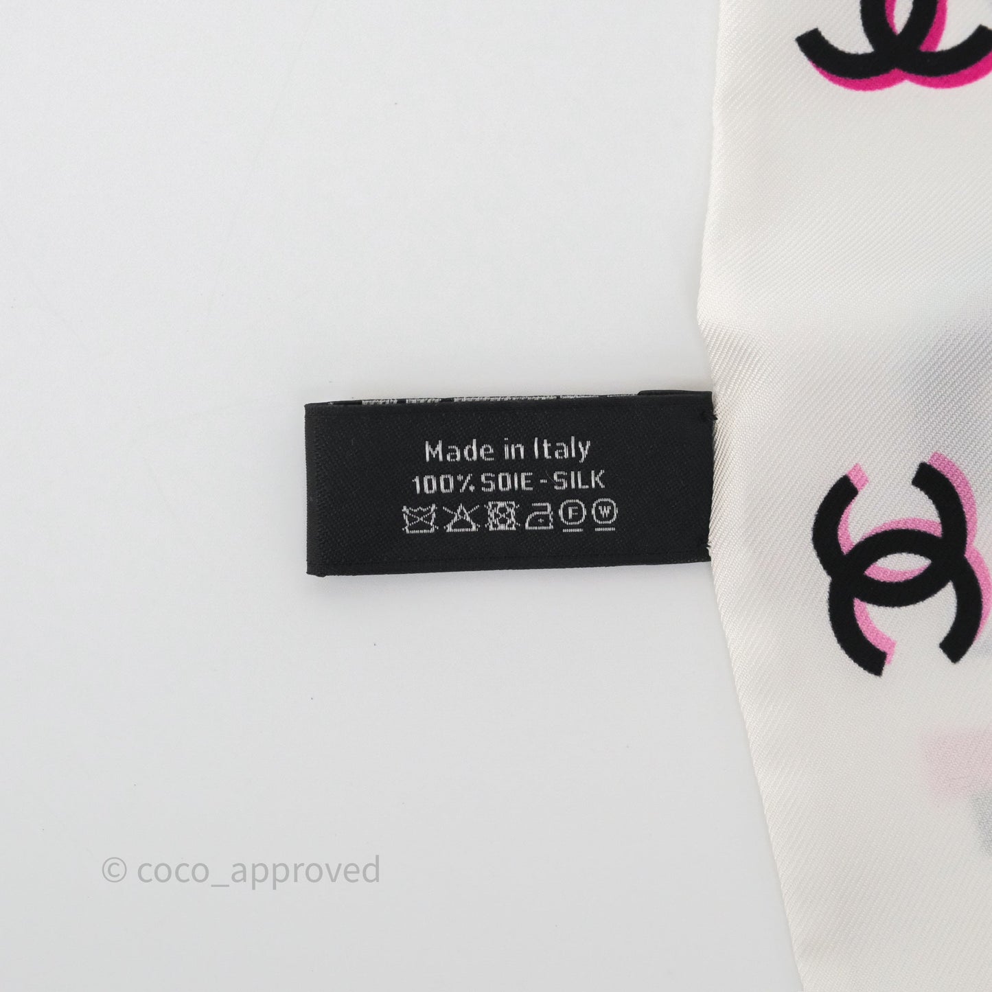 Chanel Logo Silk Twilly White Multicolor