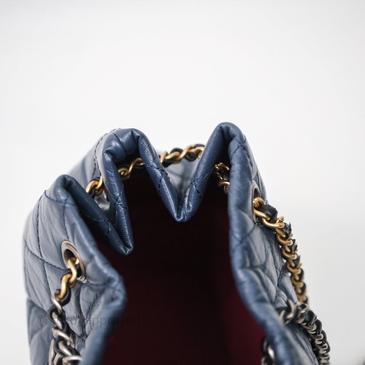 Chanel Gabrielle Backpack Blue Aged Calfskin Small