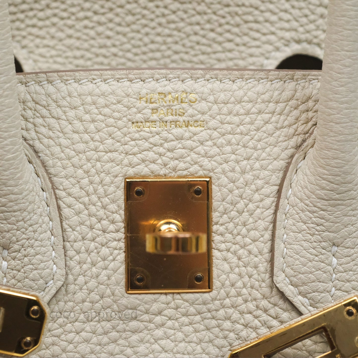 Hermès Birkin 25 Retourne Craie 10 Togo Gold Hardware