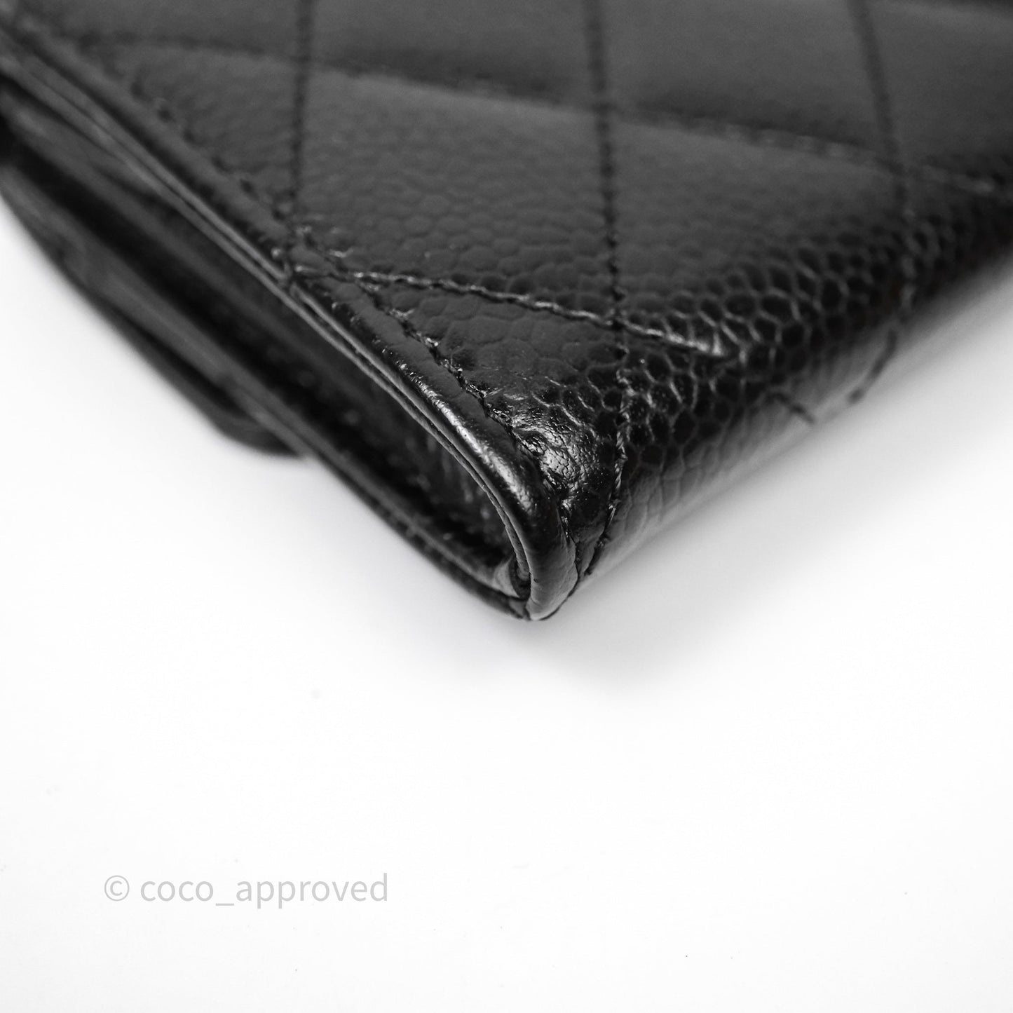 Chanel Classic Quilted Flap Card Holder Black Caviar Gold Hardware
