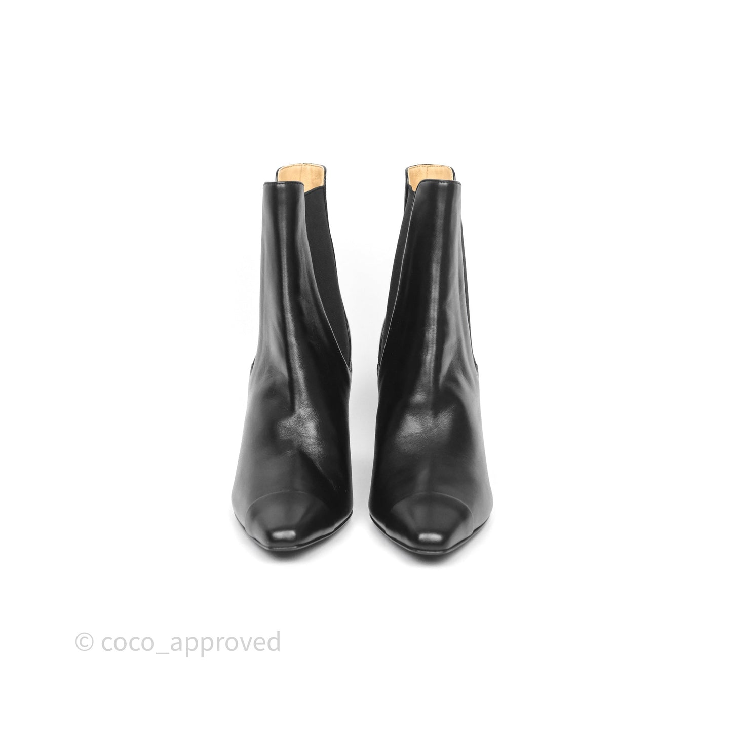 Chanel Leather Boots Black Size 36.5