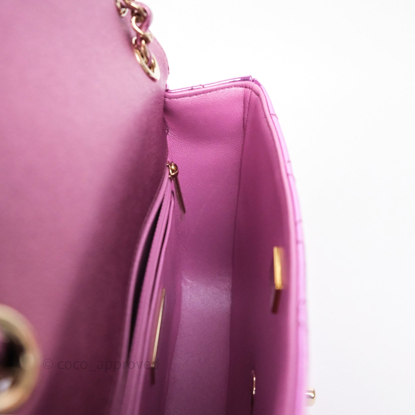 Chanel Hollywood Boulevard Flap with Star Coin Purse Lilac Pink Metallic Mirror Calfskin 24C
