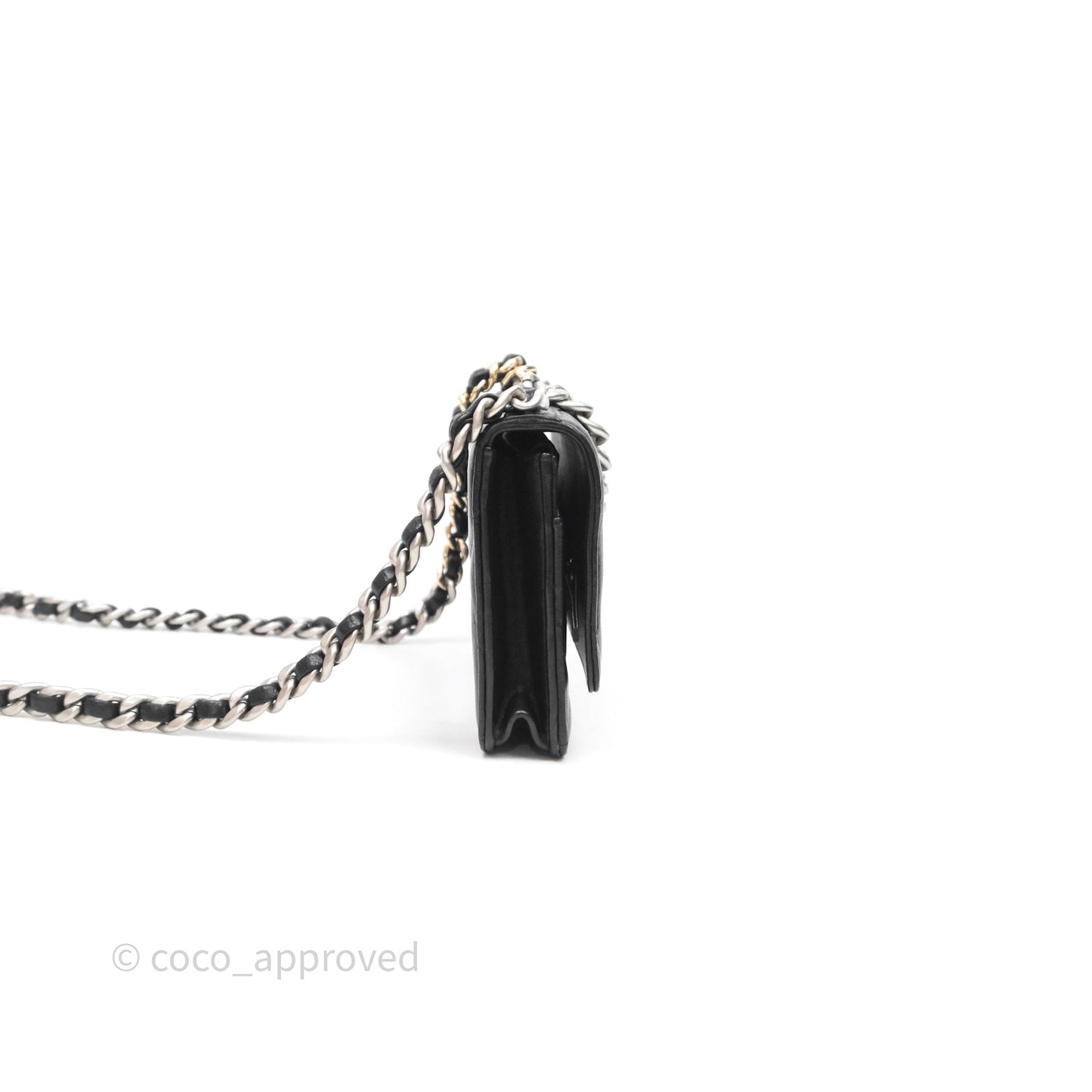 Chanel 19 Wallet on Chain WOC Black Mixed Hardware