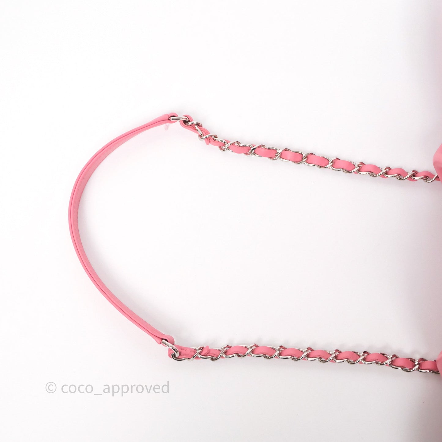 Chanel New Small Deauville Tote Pink Cotton Sliver Hardware