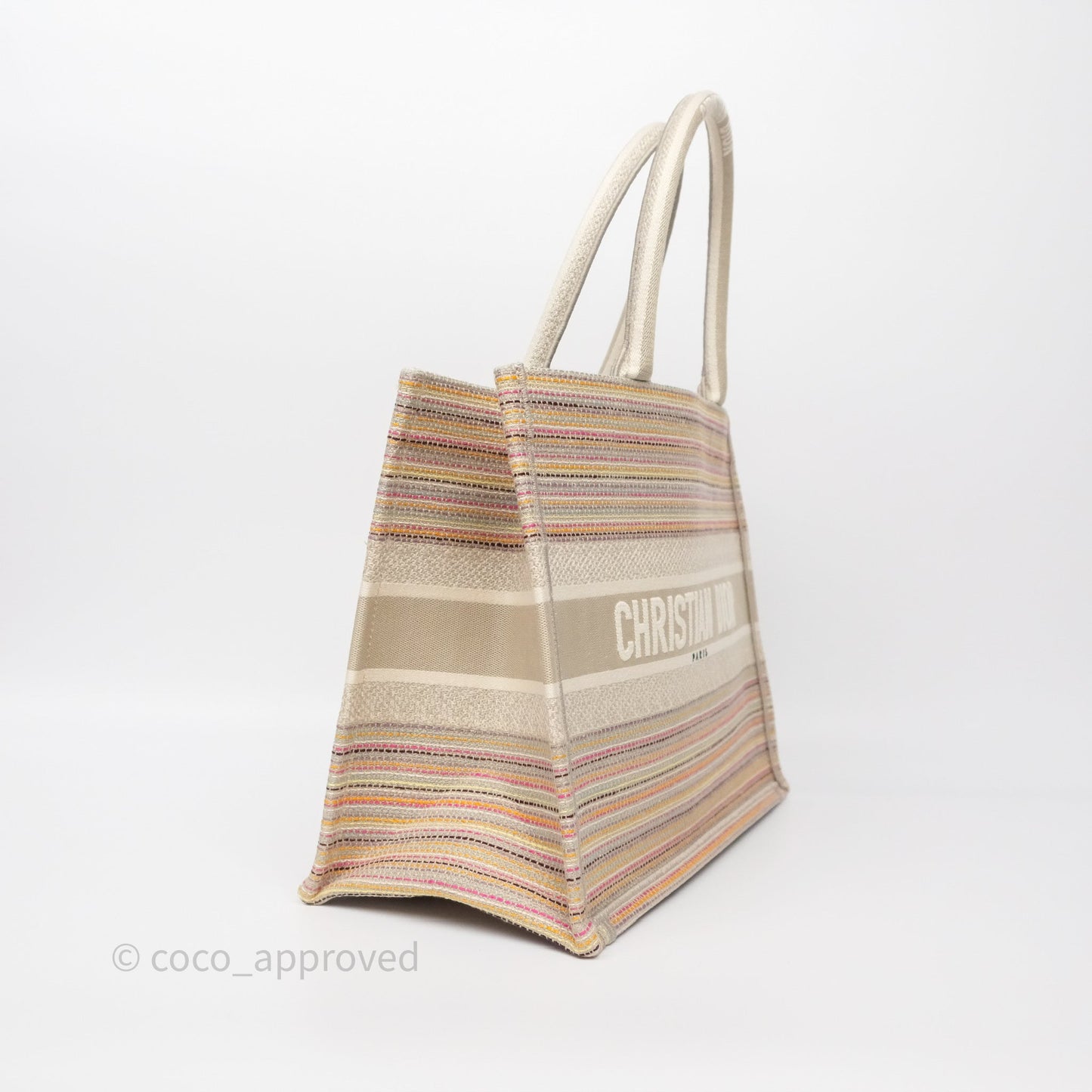 Christian Dior Medium Rainbow Book Tote Canvas